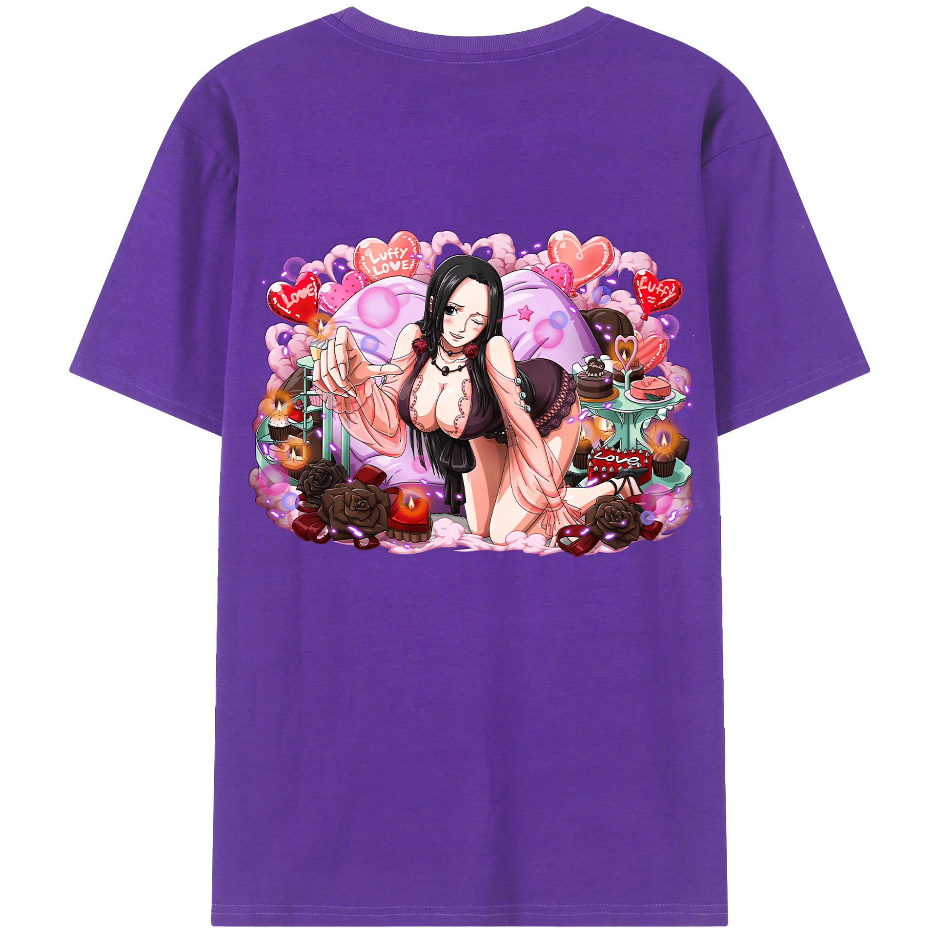 ワンピース ボア・ハンコック ONE PIECE Boa·Hancock 綿100％ メンズ半袖Tシャツ（バックプリント） 通気性