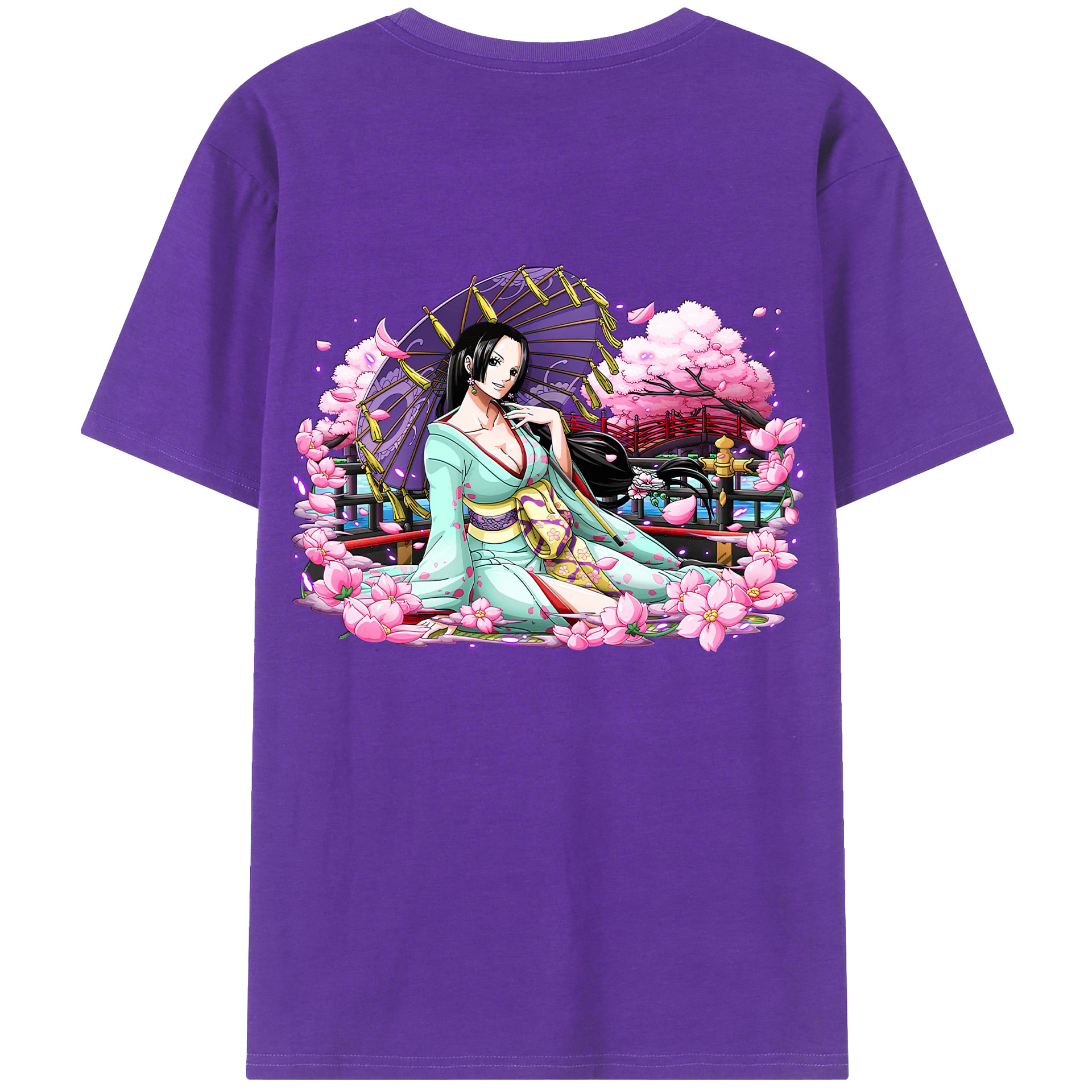 ワンピース ボア・ハンコック ONE PIECE Boa·Hancock 綿100％ メンズ半袖Tシャツ（バックプリント） 通気性