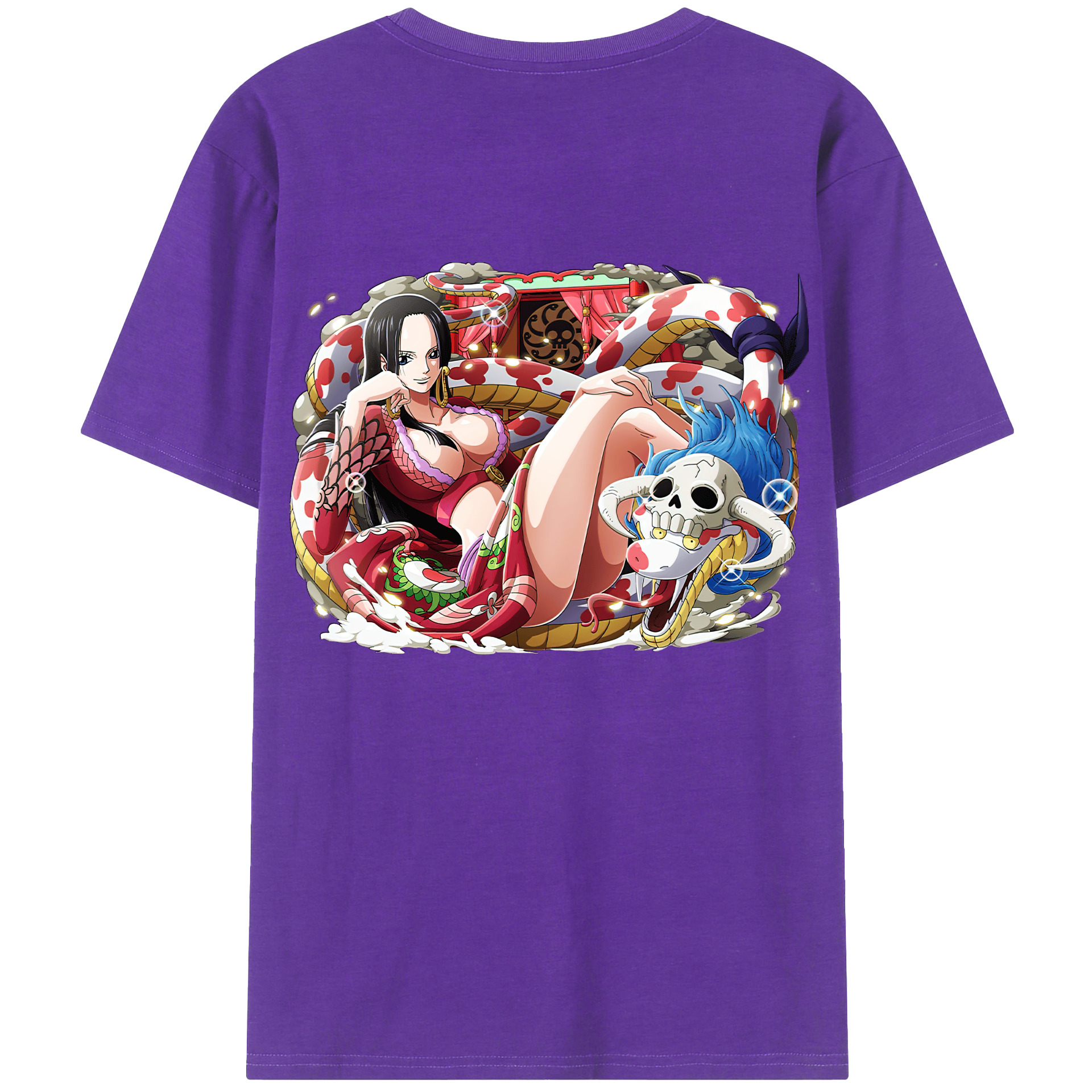 ワンピース ボア・ハンコック ONE PIECE Boa·Hancock 綿100％ メンズ半袖Tシャツ（バックプリント） 通気性