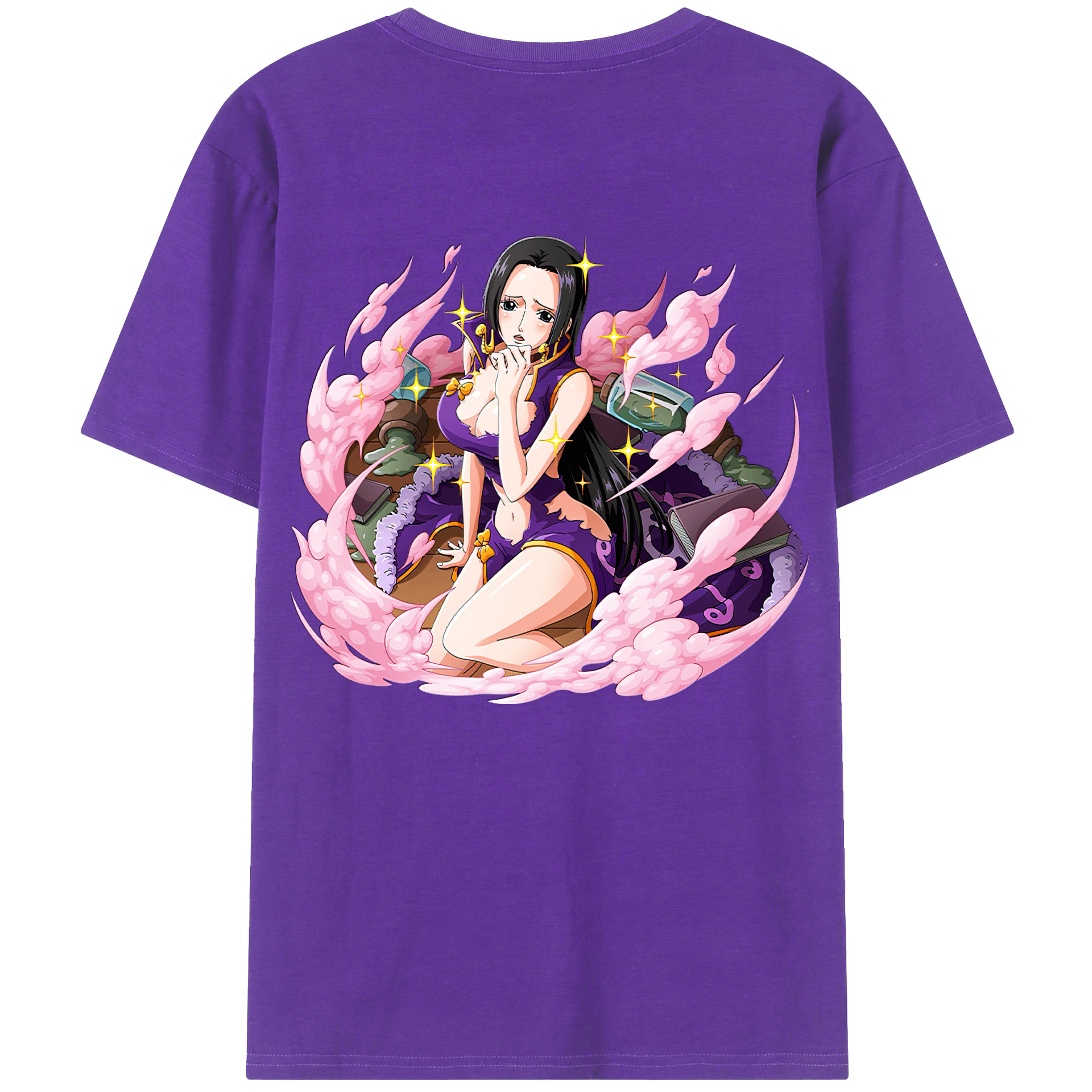 ワンピース ボア・ハンコック ONE PIECE Boa·Hancock 綿100％ メンズ半袖Tシャツ（バックプリント） 通気性