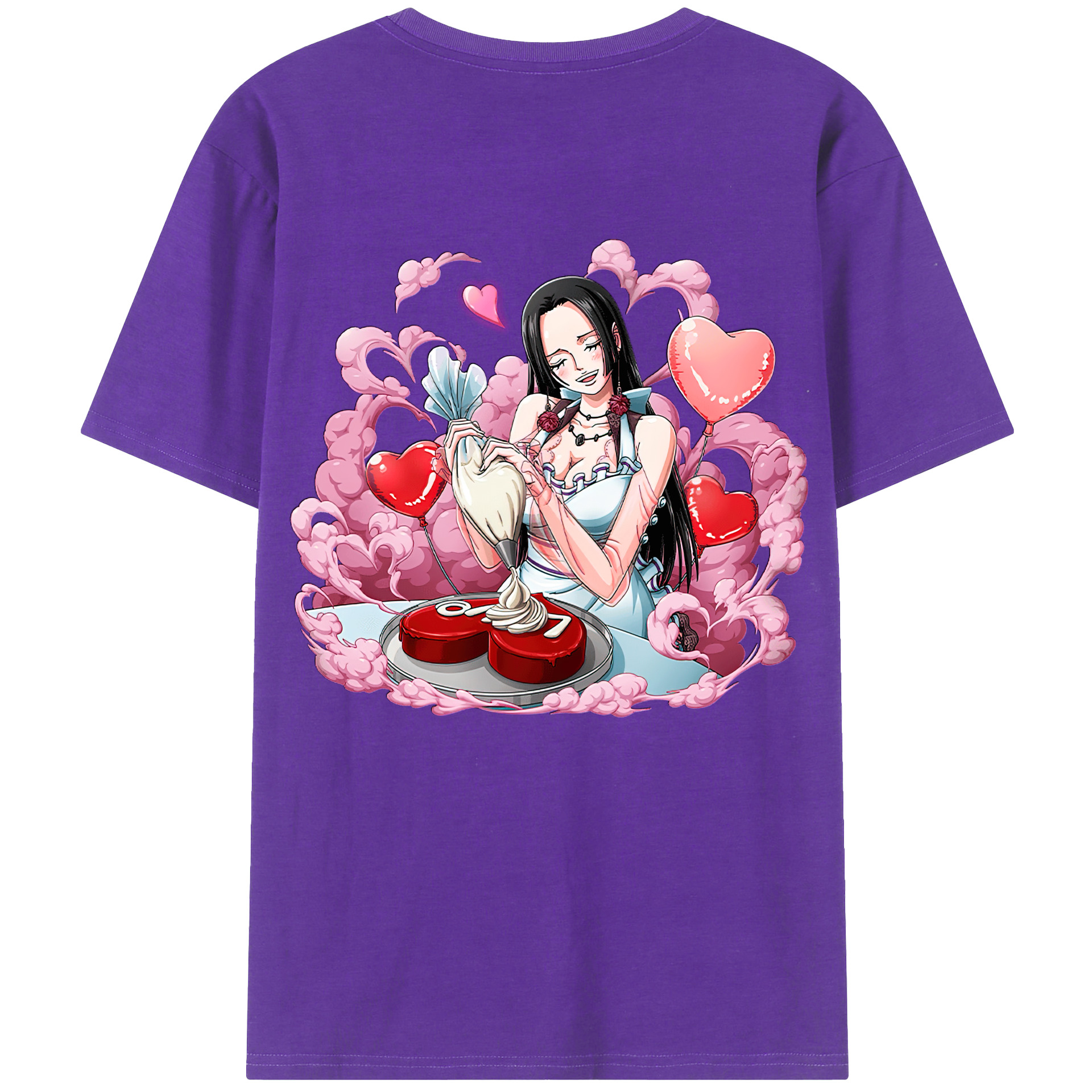 ワンピース ボア・ハンコック ONE PIECE Boa·Hancock 綿100％ メンズ半袖Tシャツ（バックプリント） 通気性
