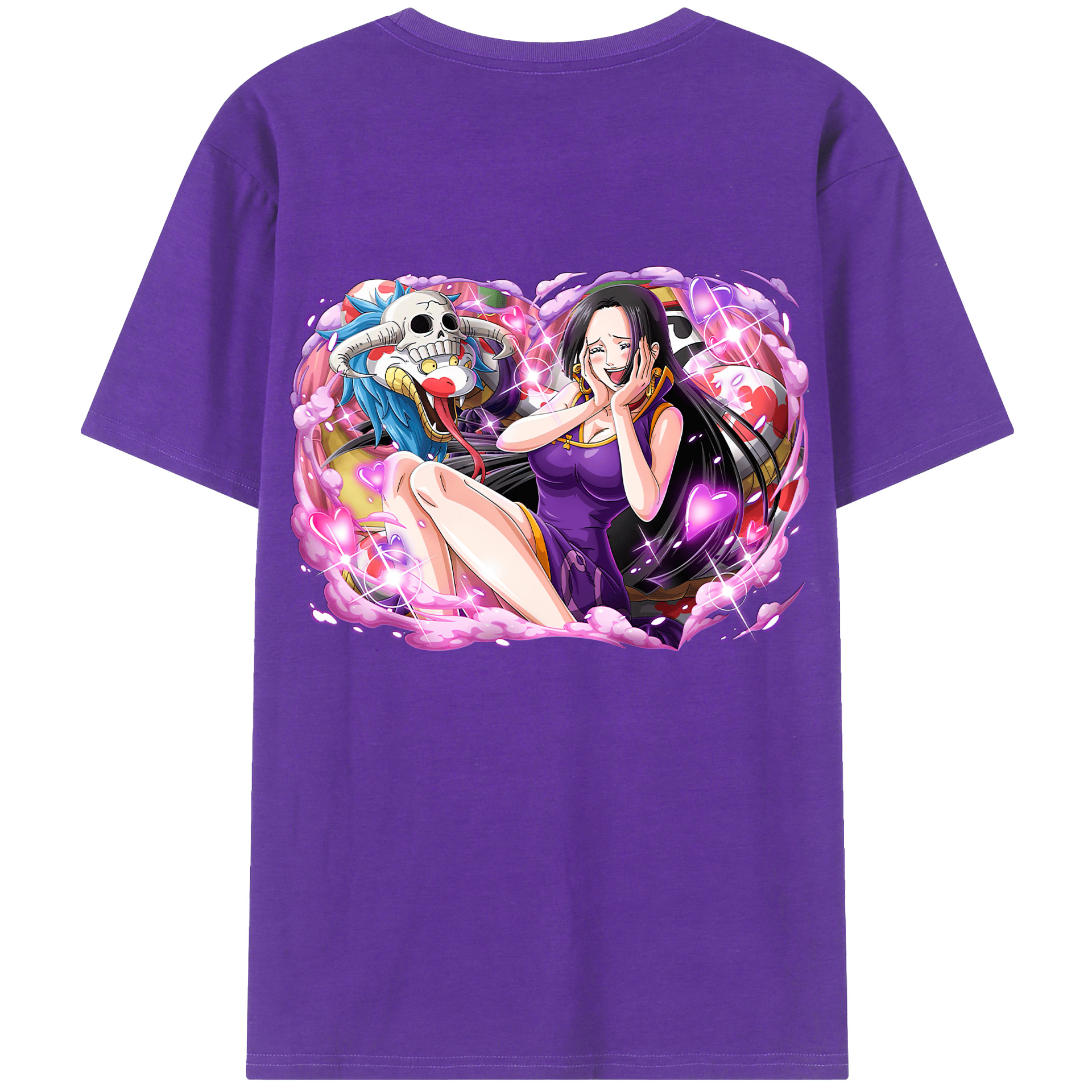 ワンピース ボア・ハンコック ONE PIECE Boa·Hancock 綿100％ メンズ半袖Tシャツ（バックプリント） 通気性