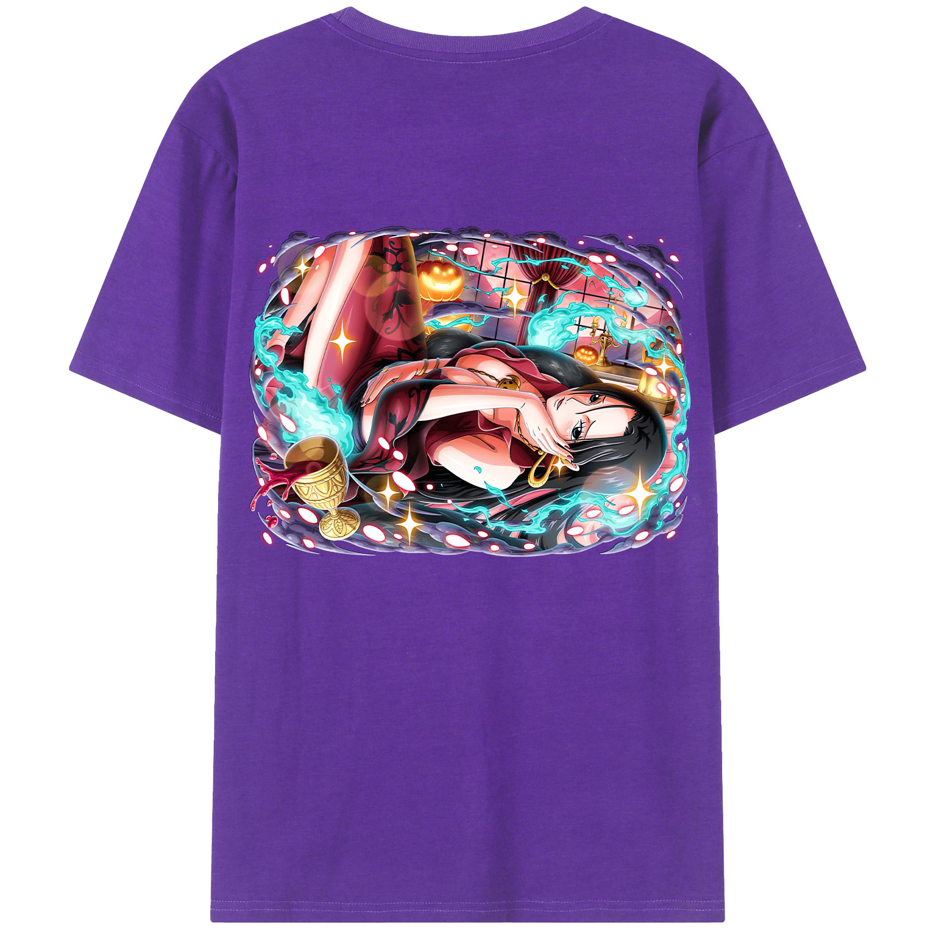 ワンピース ボア・ハンコック ONE PIECE Boa·Hancock 綿100％ メンズ半袖Tシャツ（バックプリント） 通気性