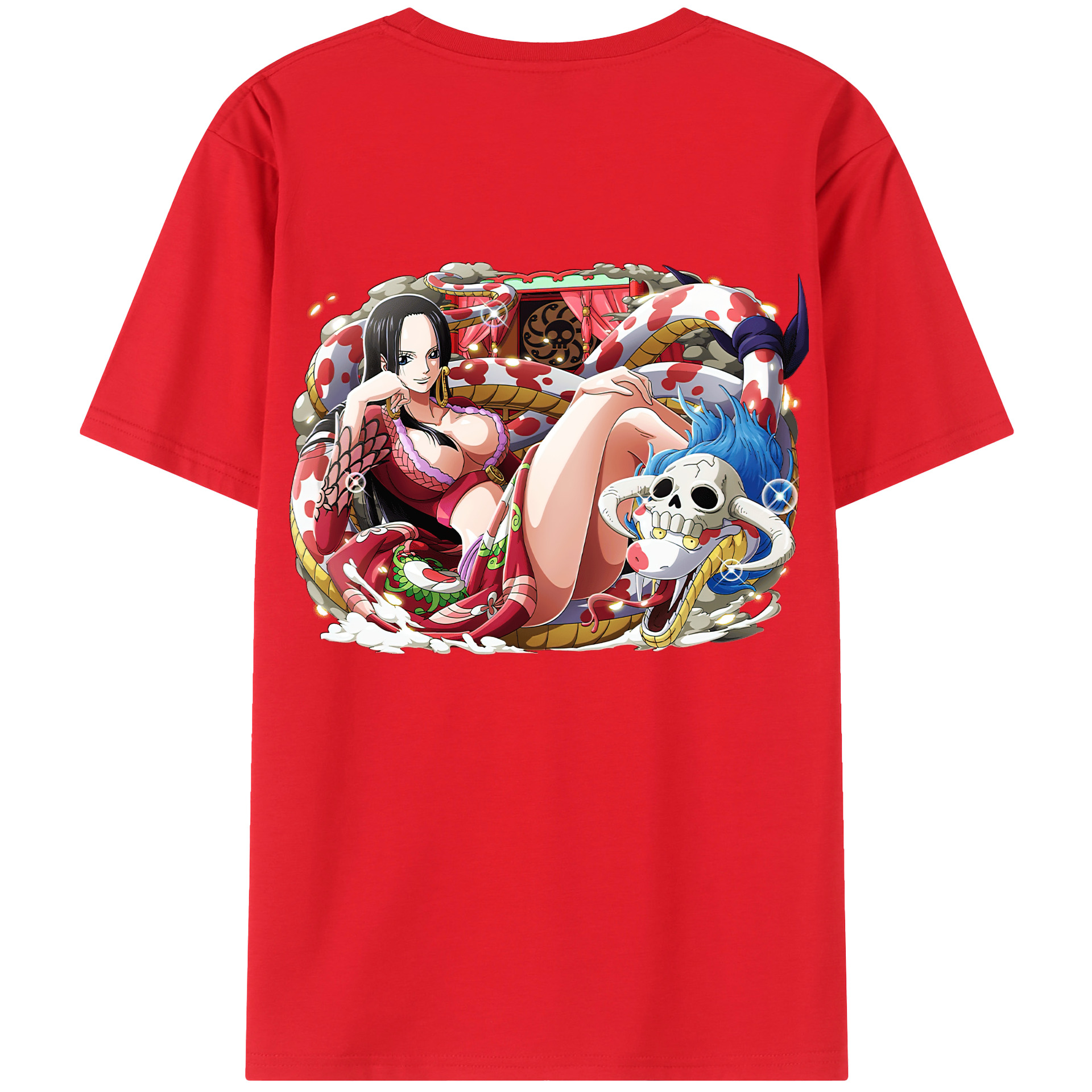 ワンピース ボア・ハンコック ONE PIECE Boa·Hancock 綿100％ メンズ半袖Tシャツ（バックプリント） 通気性