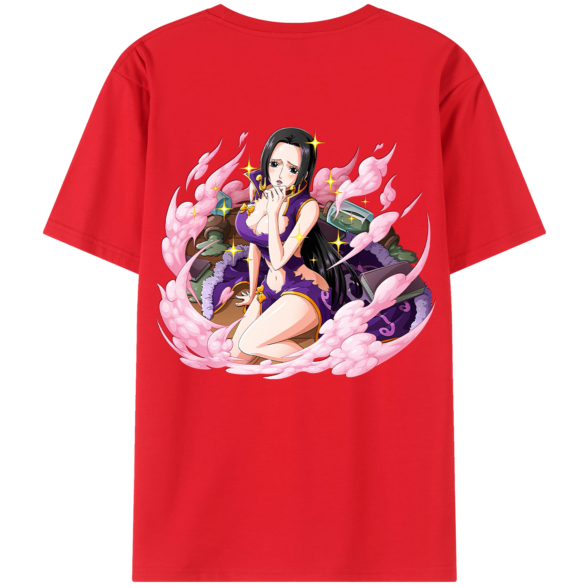 ワンピース ボア・ハンコック ONE PIECE Boa·Hancock 綿100％ メンズ半袖Tシャツ（バックプリント） 通気性