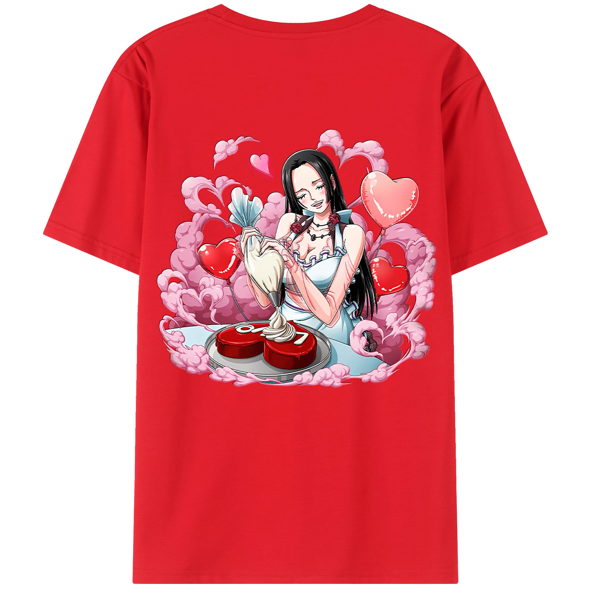 ワンピース ボア・ハンコック ONE PIECE Boa·Hancock 綿100％ メンズ半袖Tシャツ（バックプリント） 通気性