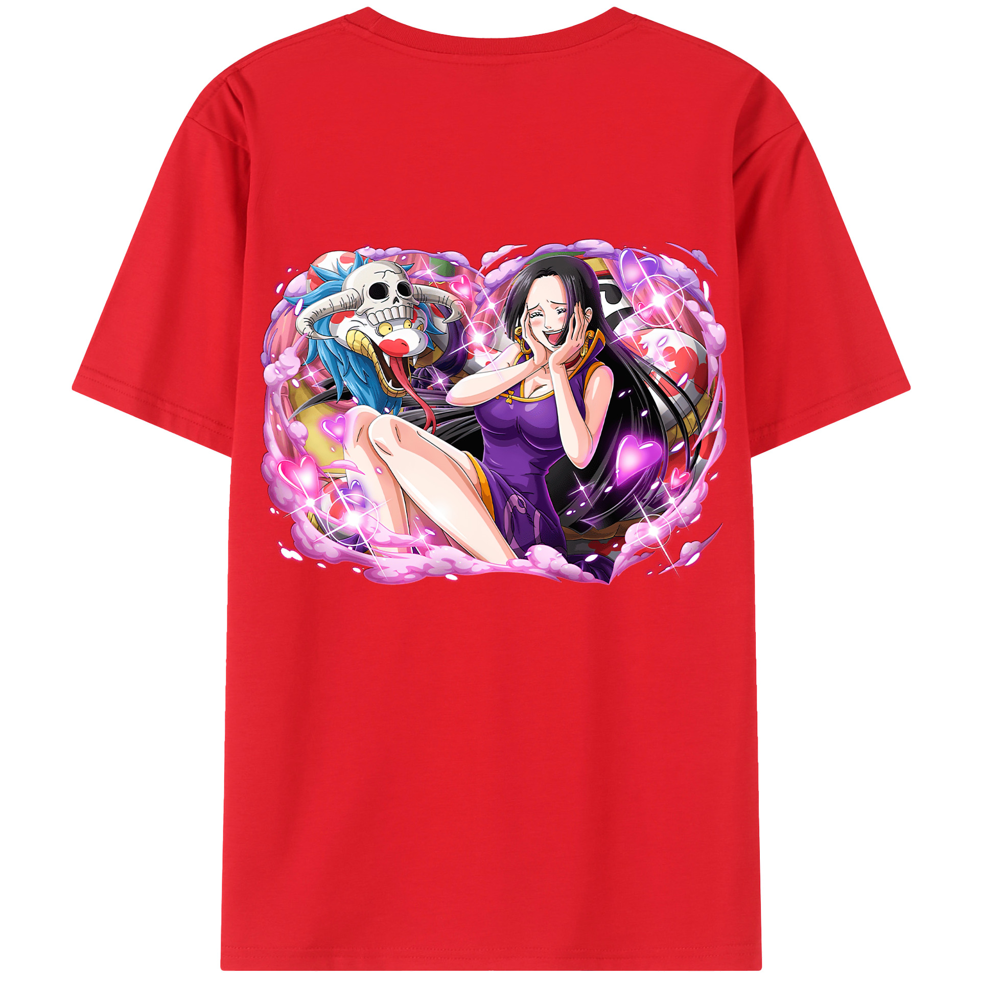 ワンピース ボア・ハンコック ONE PIECE Boa·Hancock 綿100％ メンズ半袖Tシャツ（バックプリント） 通気性