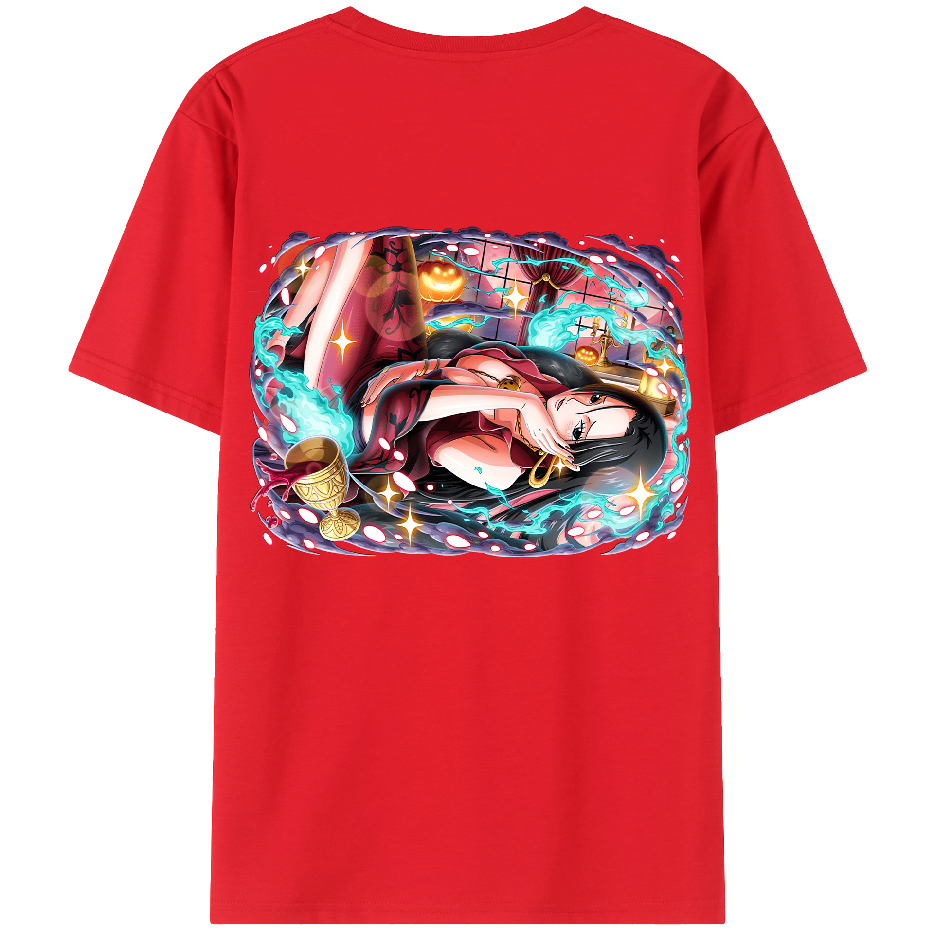 ワンピース ボア・ハンコック ONE PIECE Boa·Hancock 綿100％ メンズ半袖Tシャツ（バックプリント） 通気性