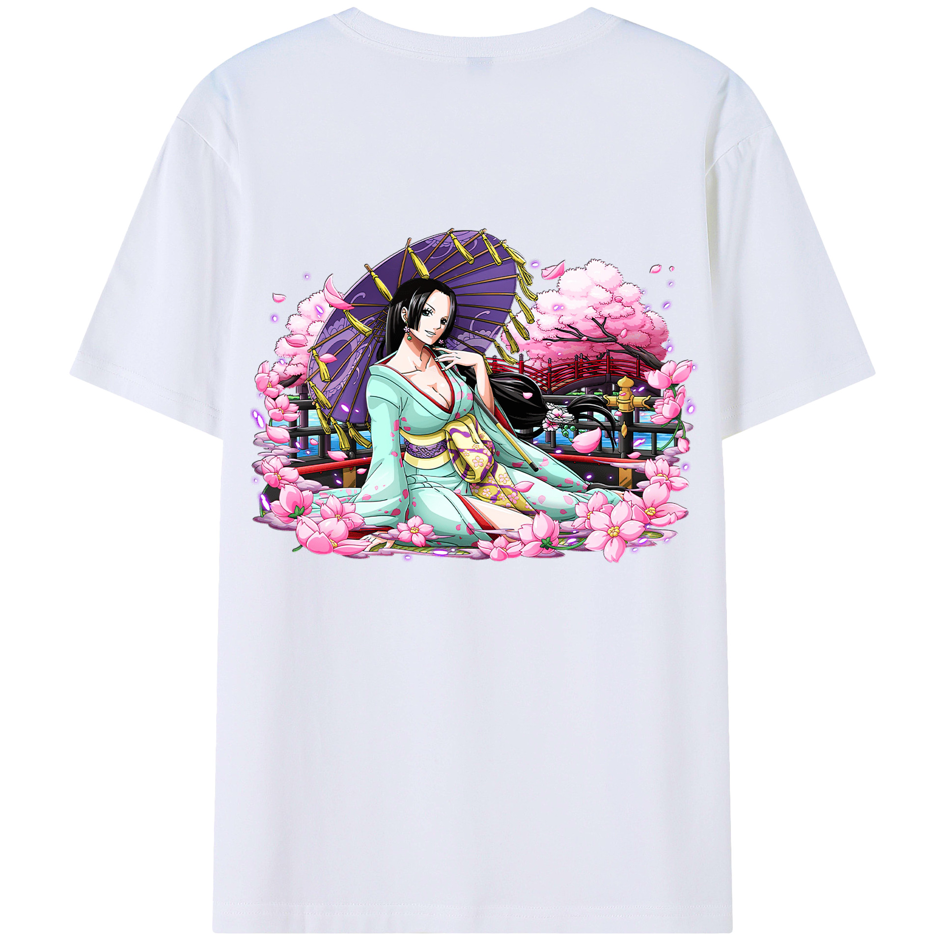 ワンピース ボア・ハンコック ONE PIECE Boa·Hancock 綿100％ メンズ半袖Tシャツ（バックプリント） 通気性