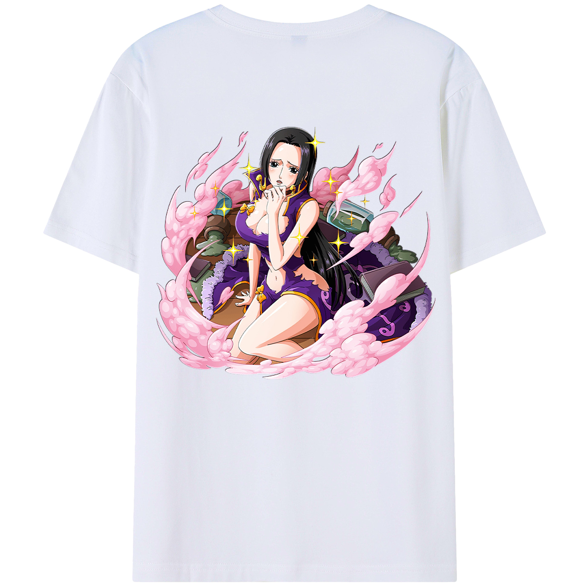 ワンピース ボア・ハンコック ONE PIECE Boa·Hancock 綿100％ メンズ半袖Tシャツ（バックプリント） 通気性