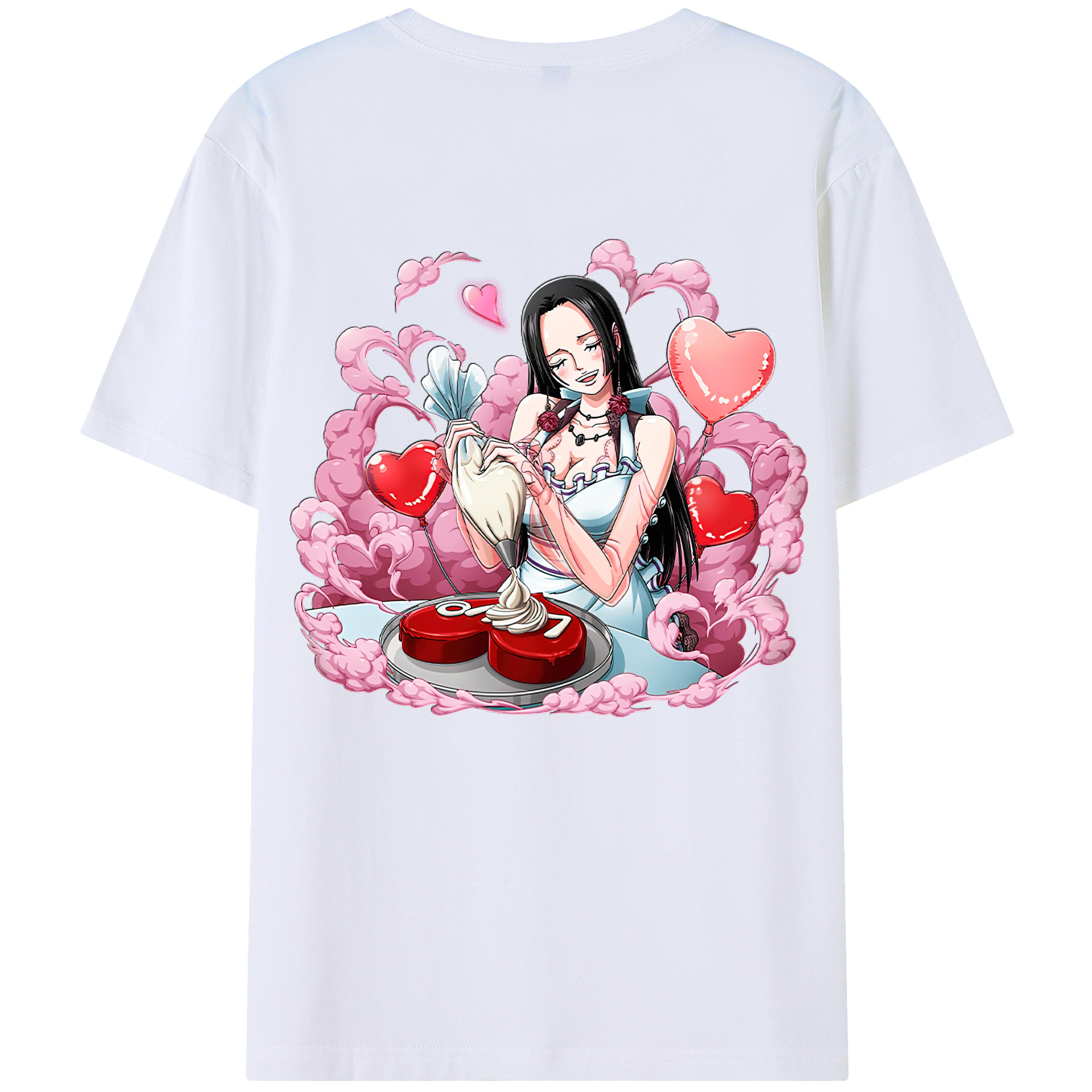ワンピース ボア・ハンコック ONE PIECE Boa·Hancock 綿100％ メンズ半袖Tシャツ（バックプリント） 通気性