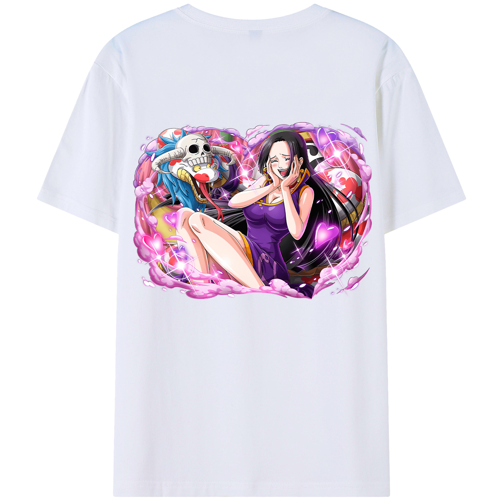 ワンピース ボア・ハンコック ONE PIECE Boa·Hancock 綿100％ メンズ半袖Tシャツ（バックプリント） 通気性