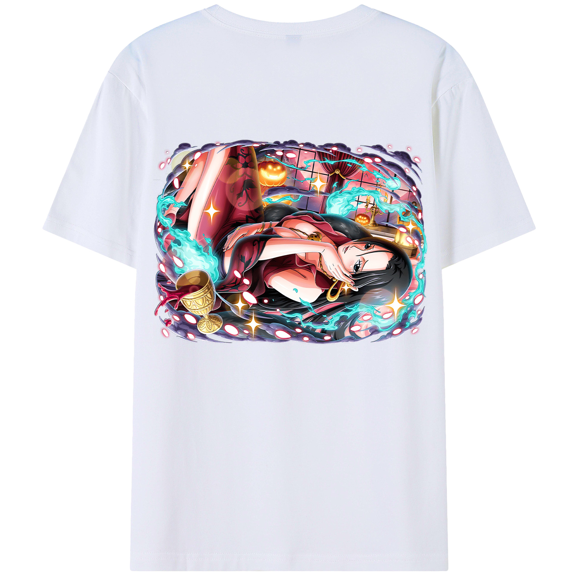 ワンピース ボア・ハンコック ONE PIECE Boa·Hancock 綿100％ メンズ半袖Tシャツ（バックプリント） 通気性