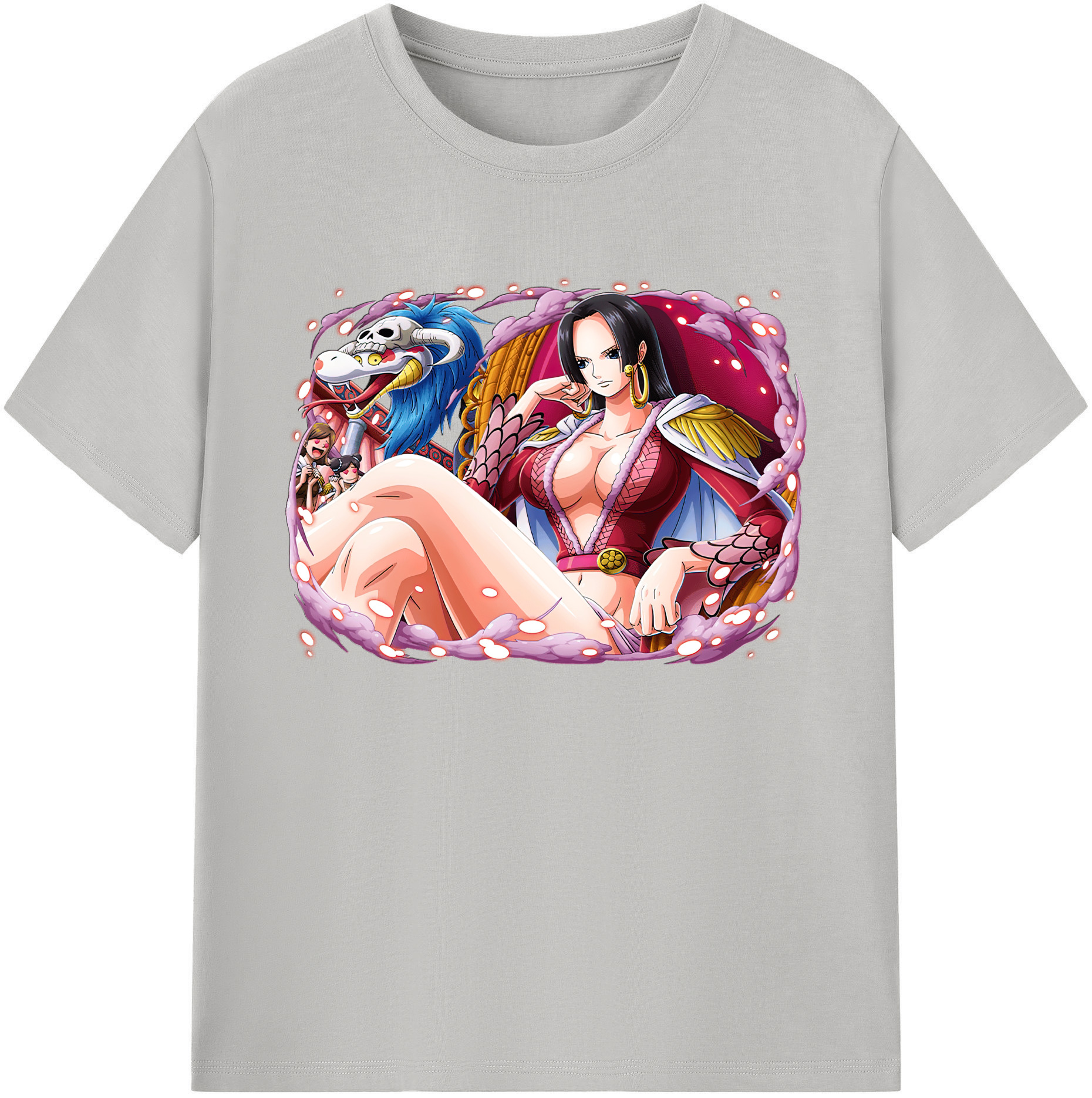ワンピース ボア・ハンコック ONE PIECE Boa·Hancock 綿100％ メンズ半袖Tシャツ｜肌触りやわらか＆通気性