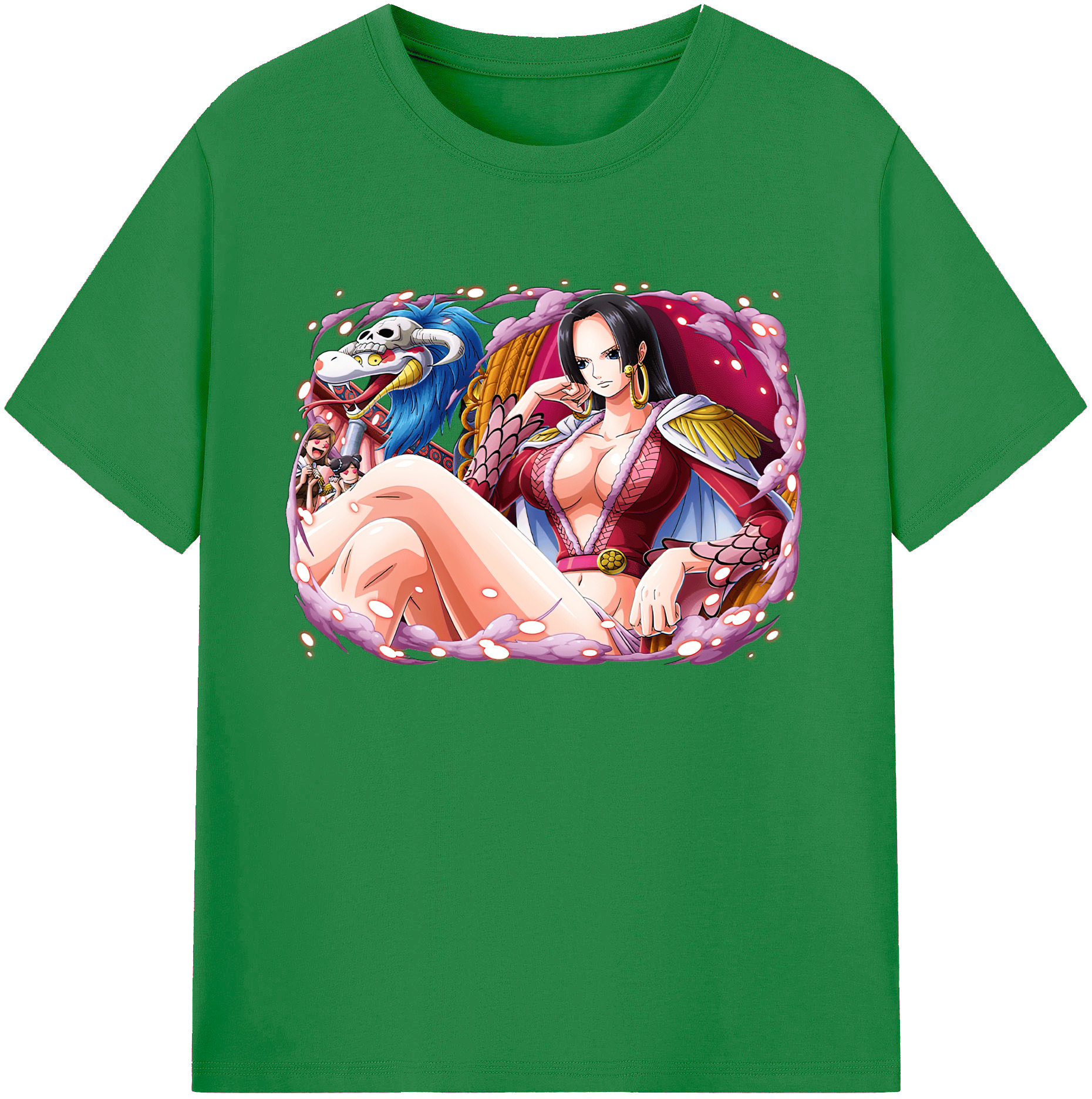 ワンピース ボア・ハンコック ONE PIECE Boa·Hancock 綿100％ メンズ半袖Tシャツ｜肌触りやわらか＆通気性