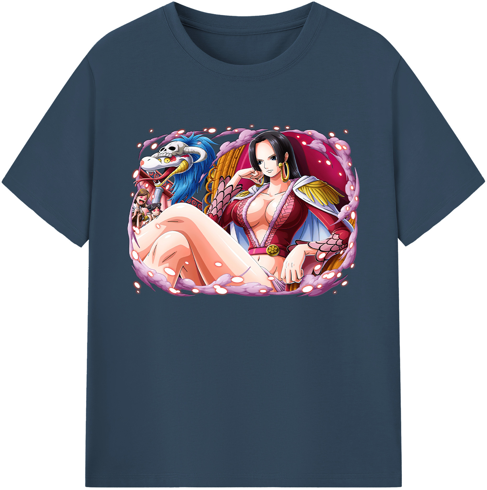 ワンピース ボア・ハンコック ONE PIECE Boa·Hancock 綿100％ メンズ半袖Tシャツ｜肌触りやわらか＆通気性