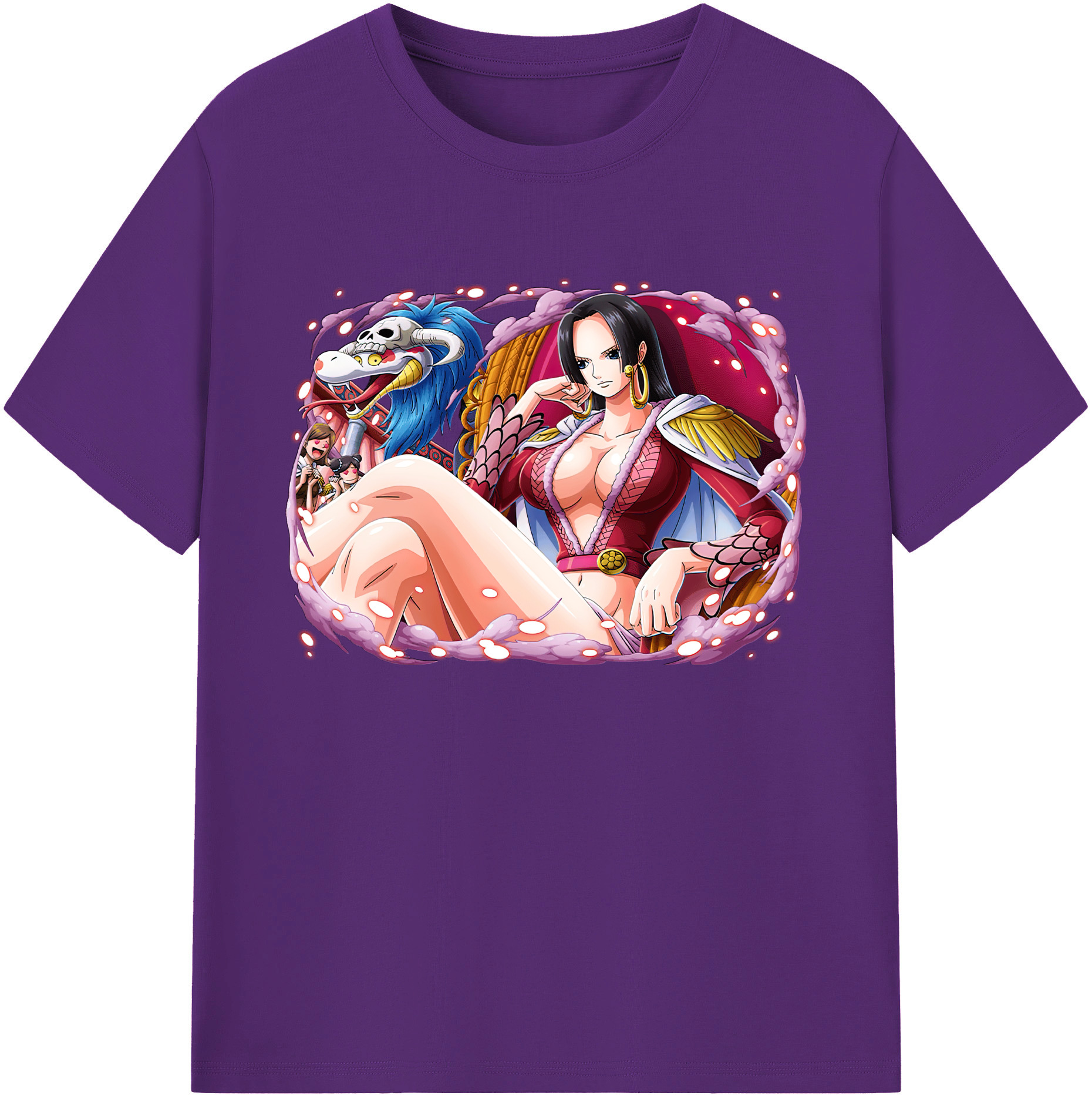 ワンピース ボア・ハンコック ONE PIECE Boa·Hancock 綿100％ メンズ半袖Tシャツ｜肌触りやわらか＆通気性