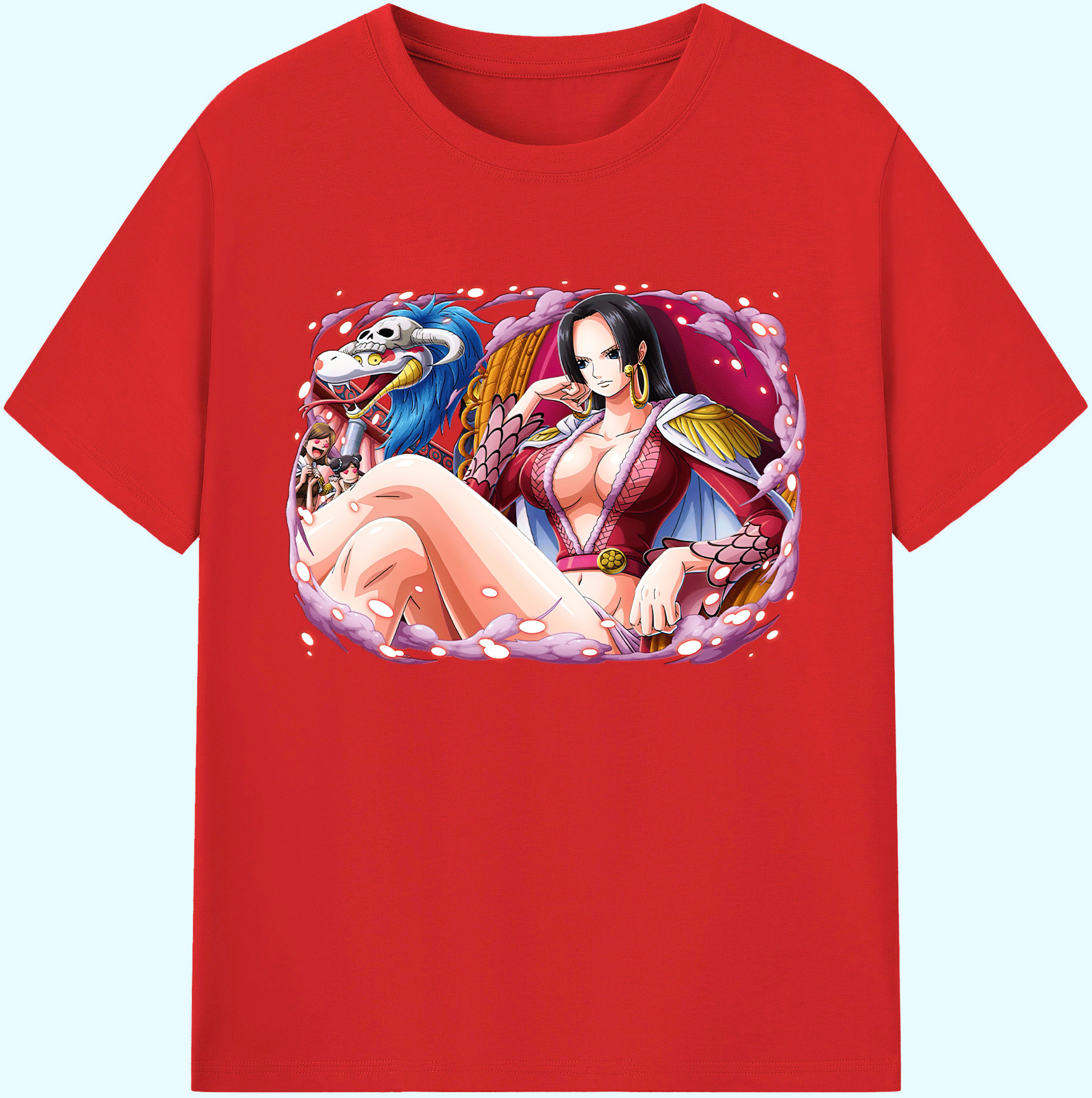 ワンピース ボア・ハンコック ONE PIECE Boa·Hancock 綿100％ メンズ半袖Tシャツ｜肌触りやわらか＆通気性