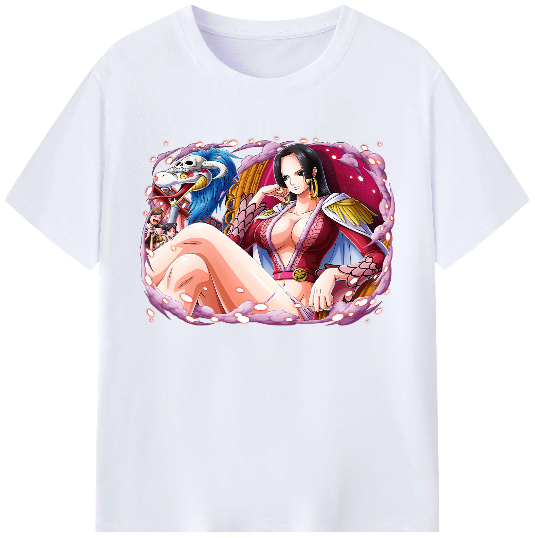 ワンピース ボア・ハンコック ONE PIECE Boa·Hancock 綿100％ メンズ半袖Tシャツ｜肌触りやわらか＆通気性