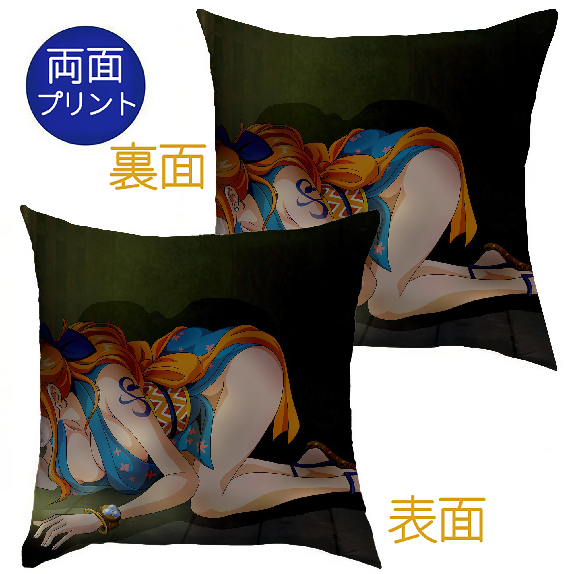 （画像用） ワンピース ONE PIECE クッションカバー＆本体セット（ポリエステル素材）