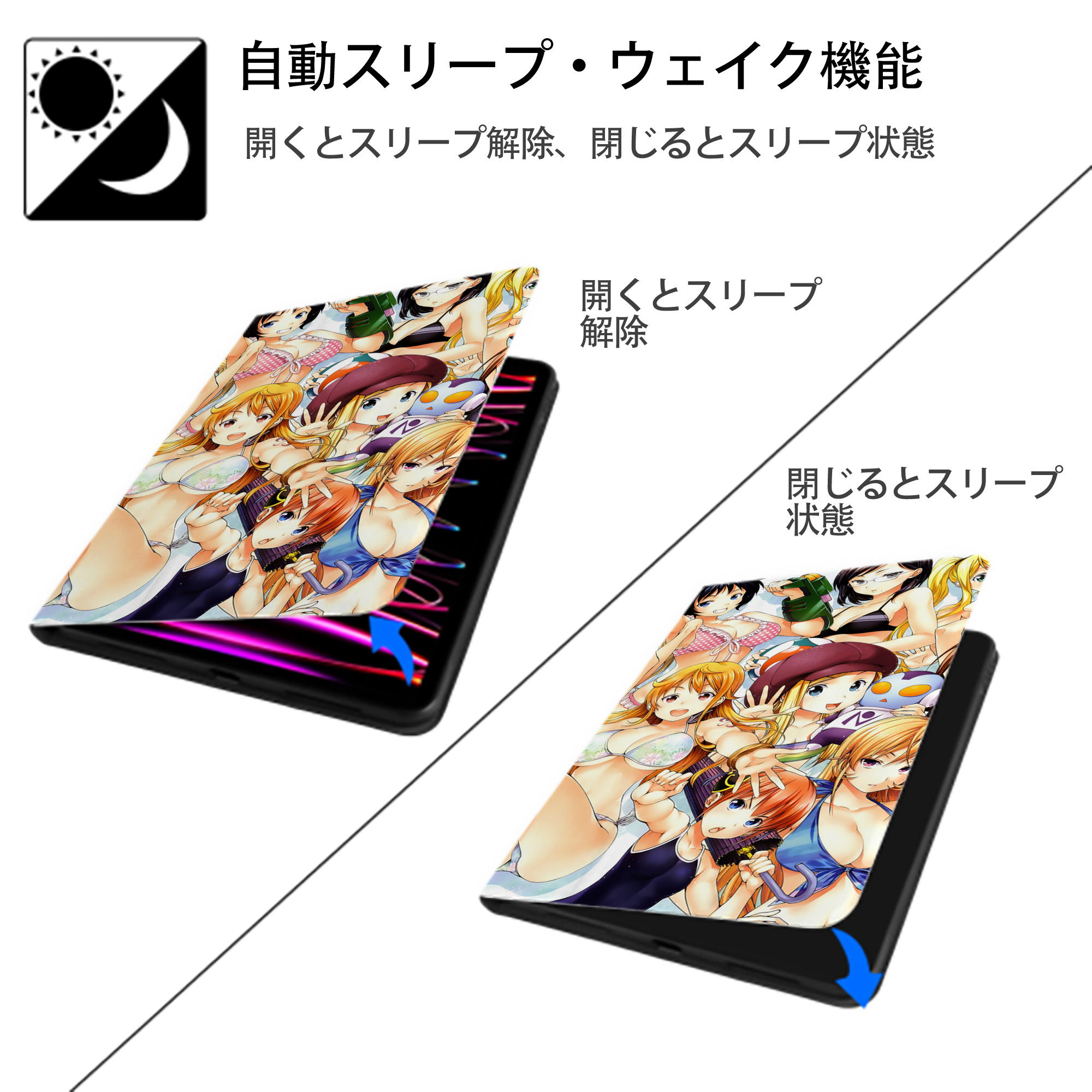 ワンピース ONE PIECE IPad ケース ブック型 PUレザー TPU 耐衝撃 軽量 薄型 ペン収納なし 全面保護 IPad 各モデル対応