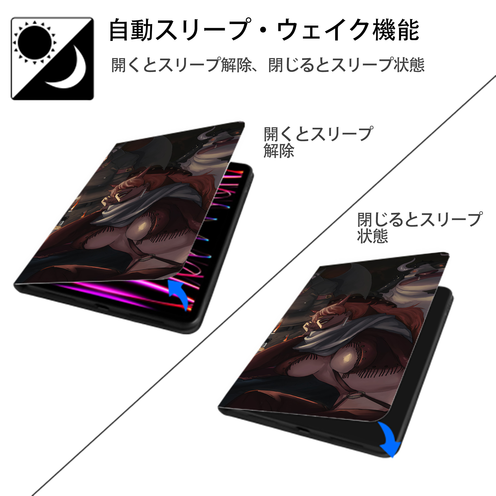 ワンピース ONE PIECE IPad ケース ブック型 PUレザー TPU 耐衝撃 軽量 薄型 ペン収納なし 全面保護 IPad 各モデル対応