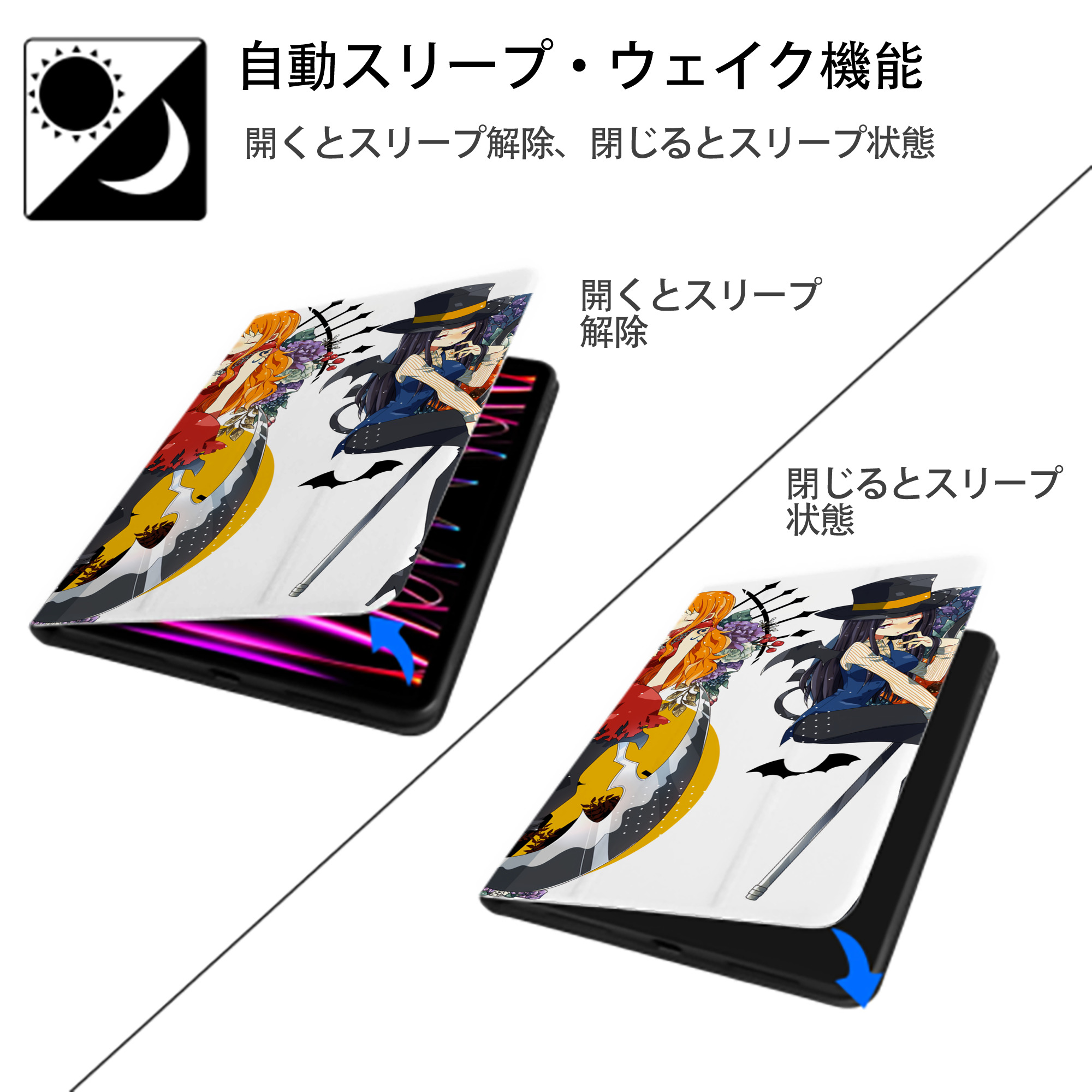 ワンピース ONE PIECE IPad ケース ブック型 PUレザー TPU 耐衝撃 軽量 薄型 ペン収納なし 全面保護 IPad 各モデル対応