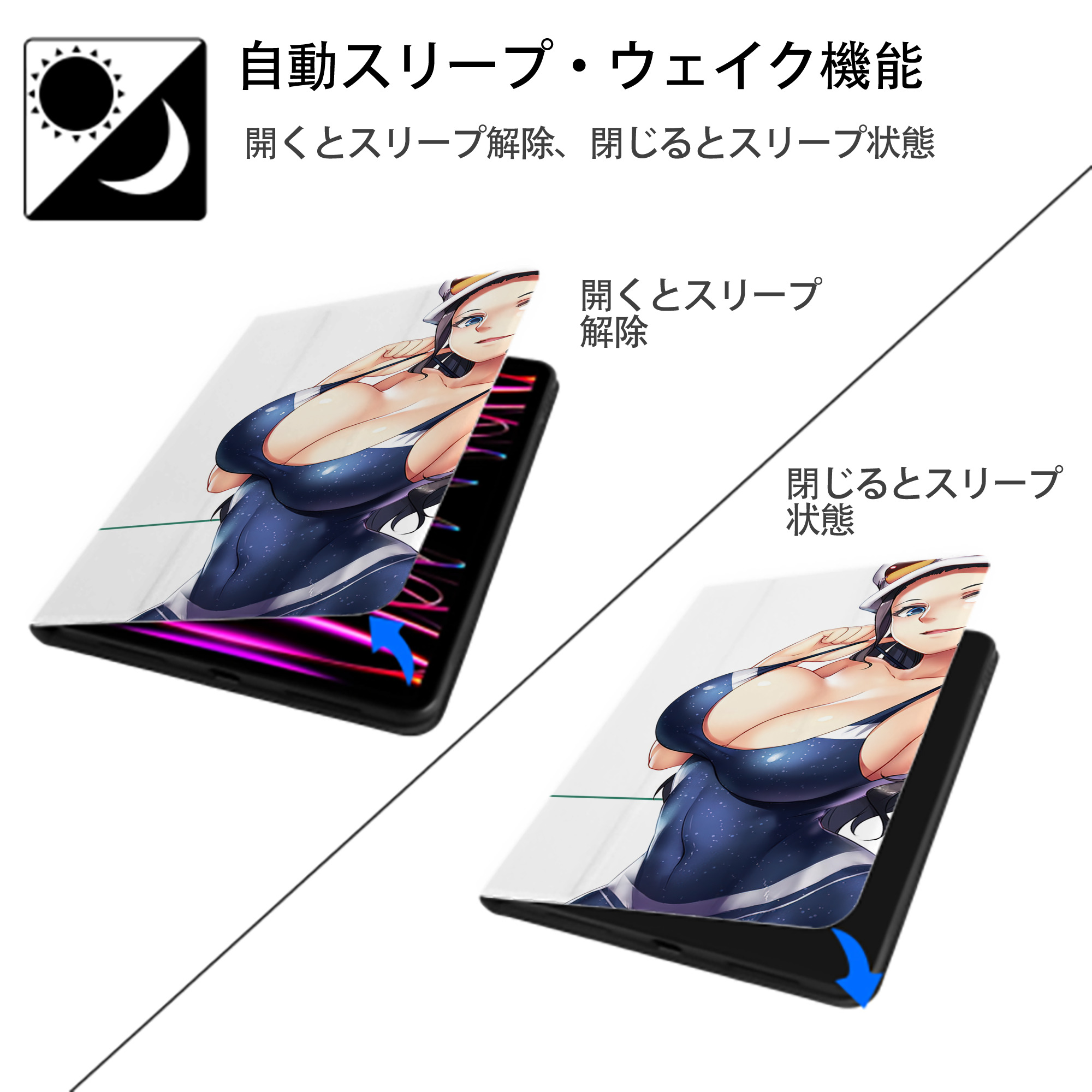 ワンピース ONE PIECE IPad ケース ブック型 PUレザー TPU 耐衝撃 軽量 薄型 ペン収納なし 全面保護 IPad 各モデル対応