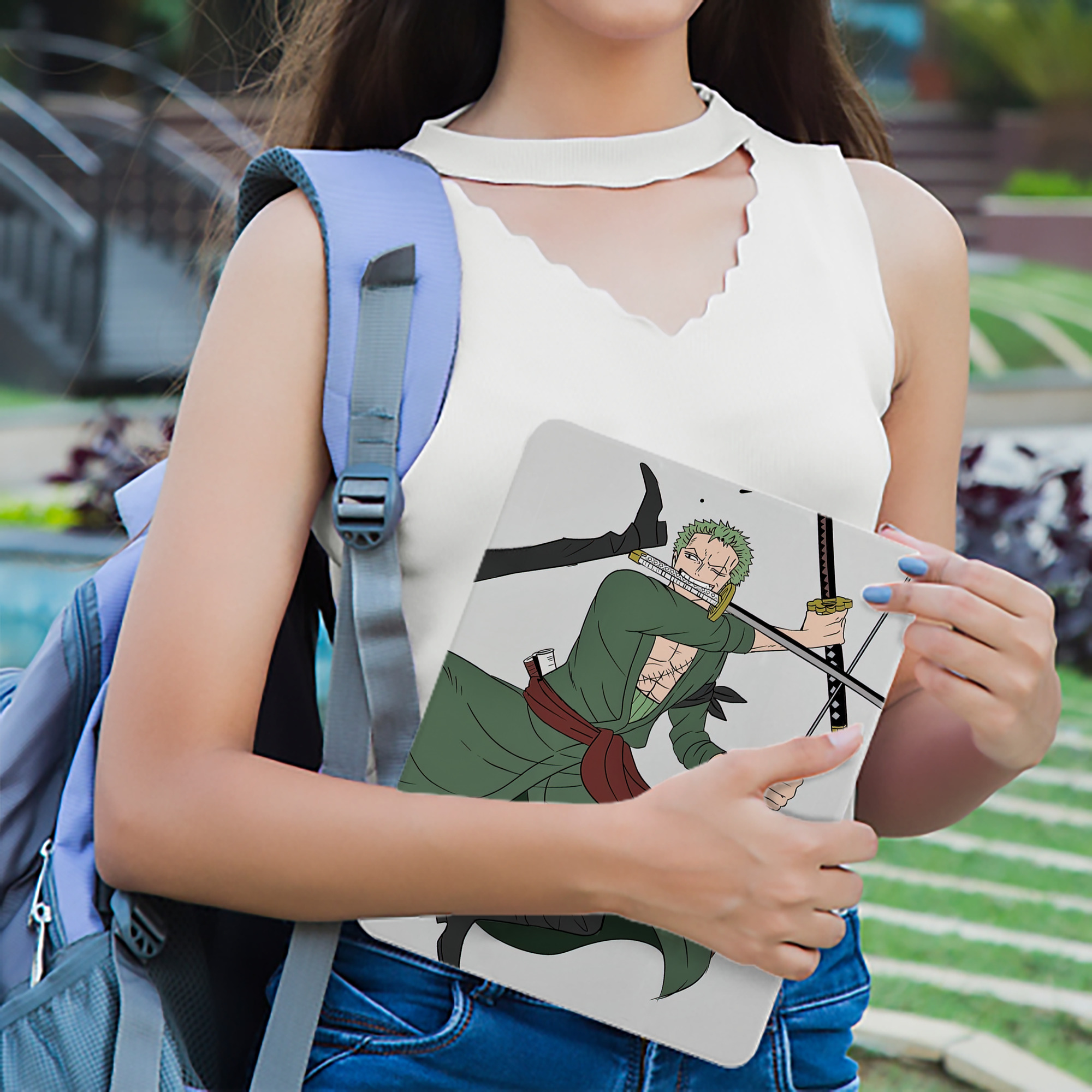 ワンピース ONE PIECE IPadケース ペンホルダー付き ブックスタイルデザイン