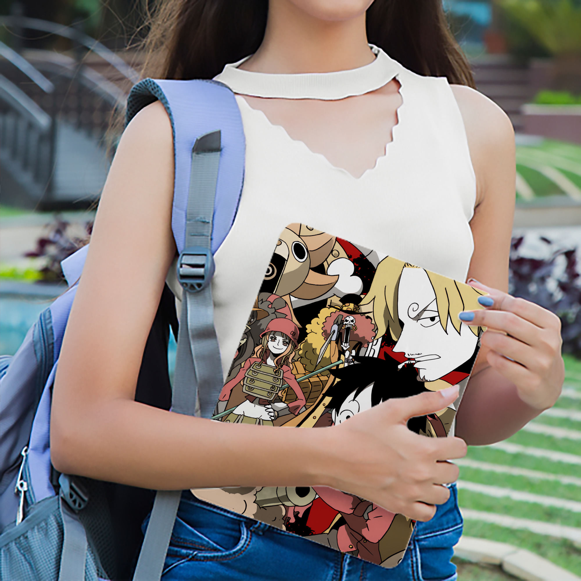 ワンピース ONE PIECE IPadケース ペンホルダー付き ブックスタイルデザイン