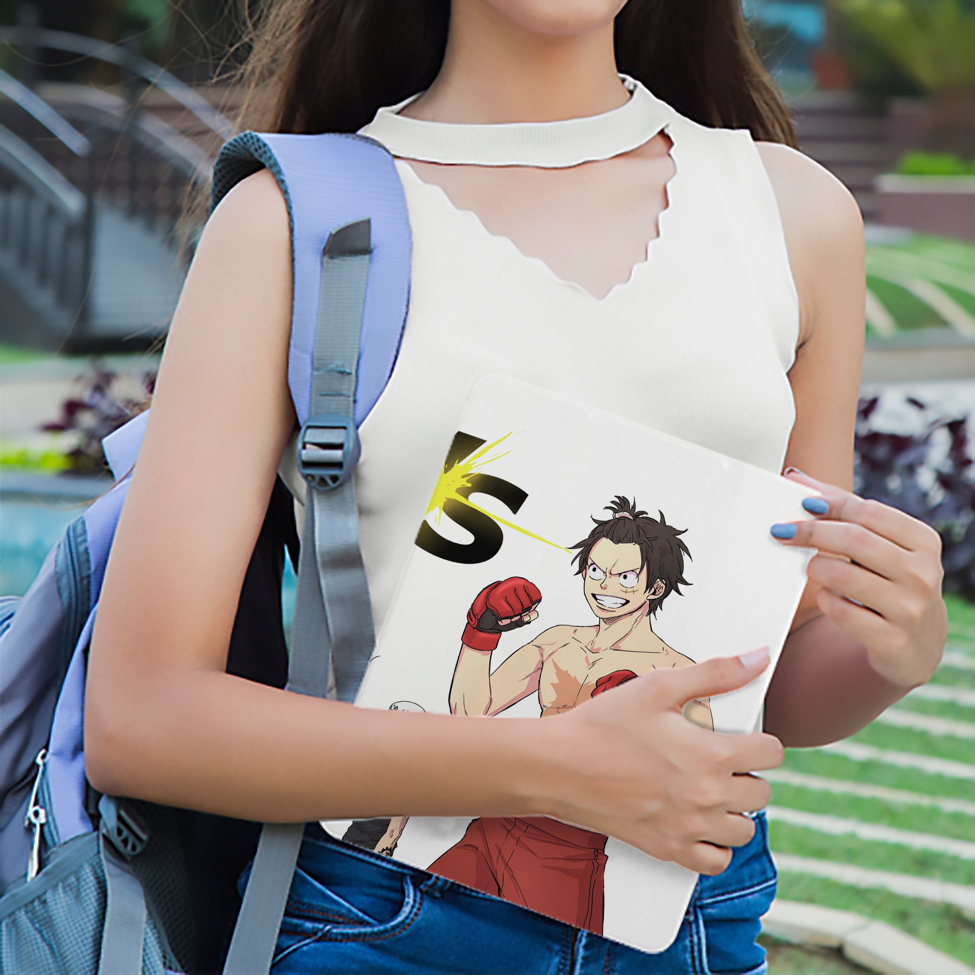 ワンピース ONE PIECE IPadケース ペンホルダー付き ブックスタイルデザイン