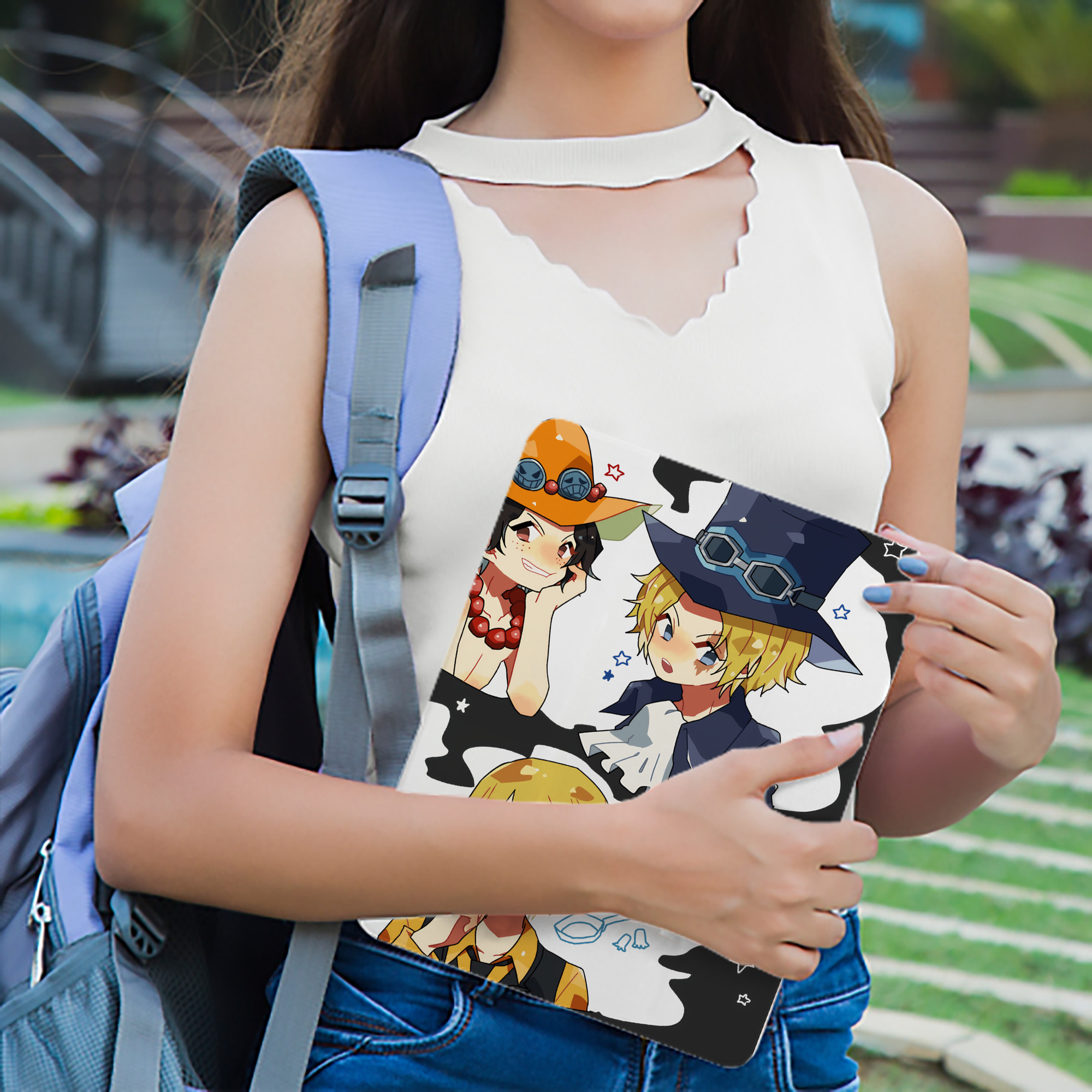 ワンピース ONE PIECE IPadケース ペンホルダー付き ブックスタイルデザイン