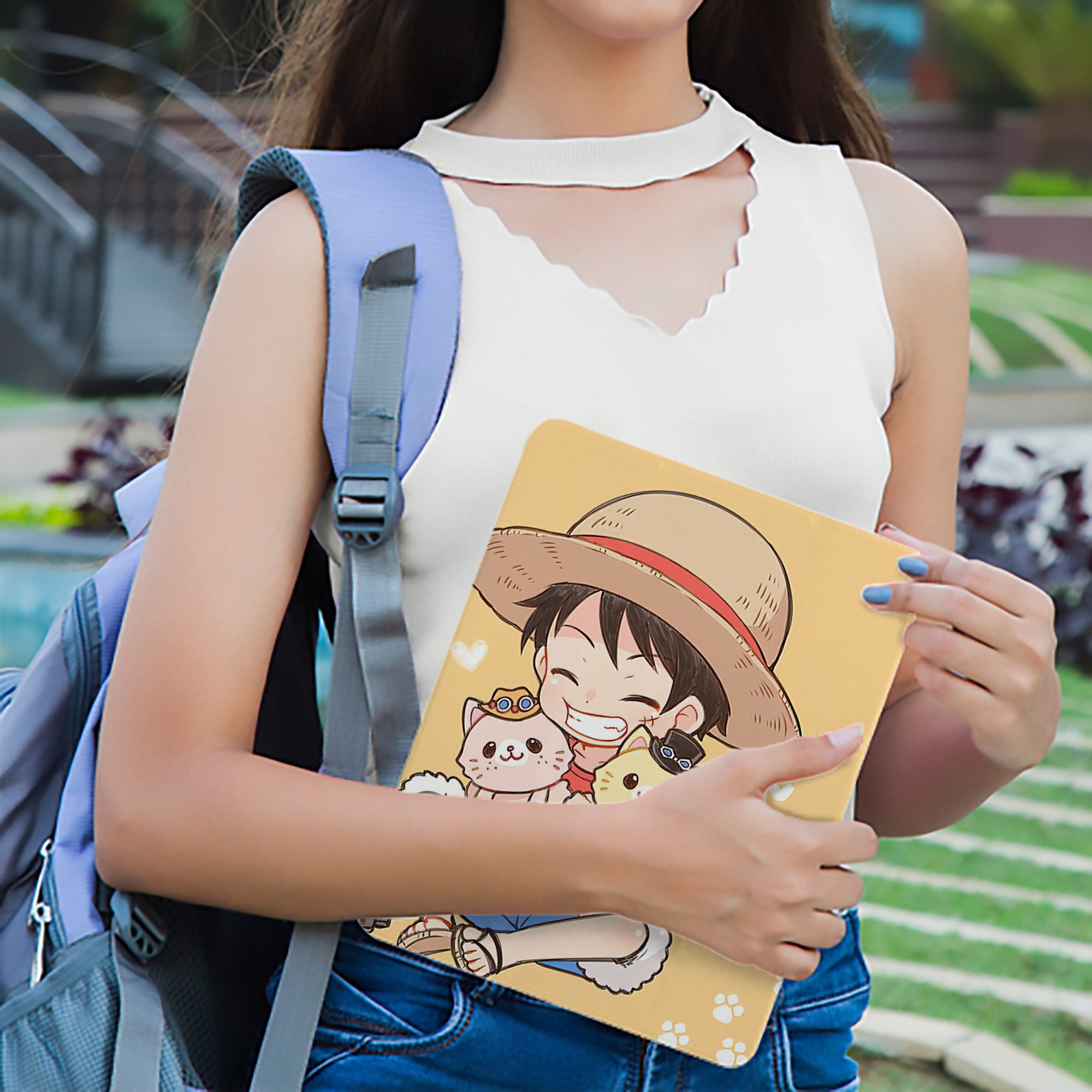 ワンピース ONE PIECE IPadケース ペンホルダー付き ブックスタイルデザイン