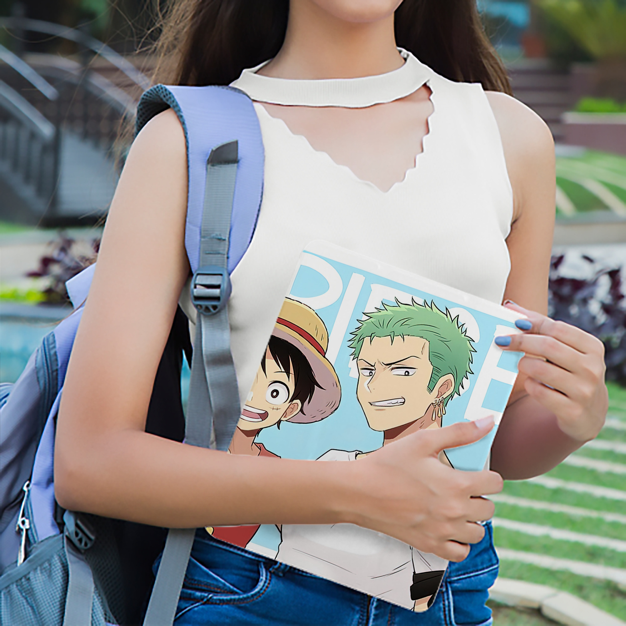 ワンピース ONE PIECE IPadケース ペンホルダー付き ブックスタイルデザイン
