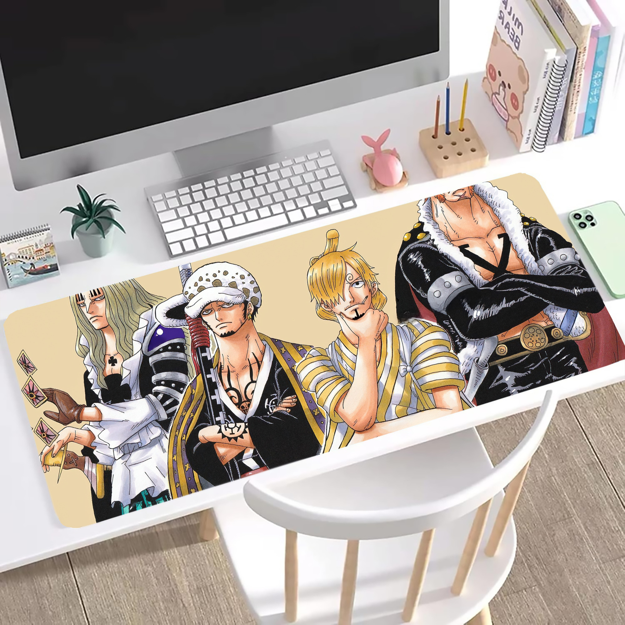 （画像用） ワンピース ONE PIECE ステッチ加工 大判デスクマット／滑り止めマウスパッド