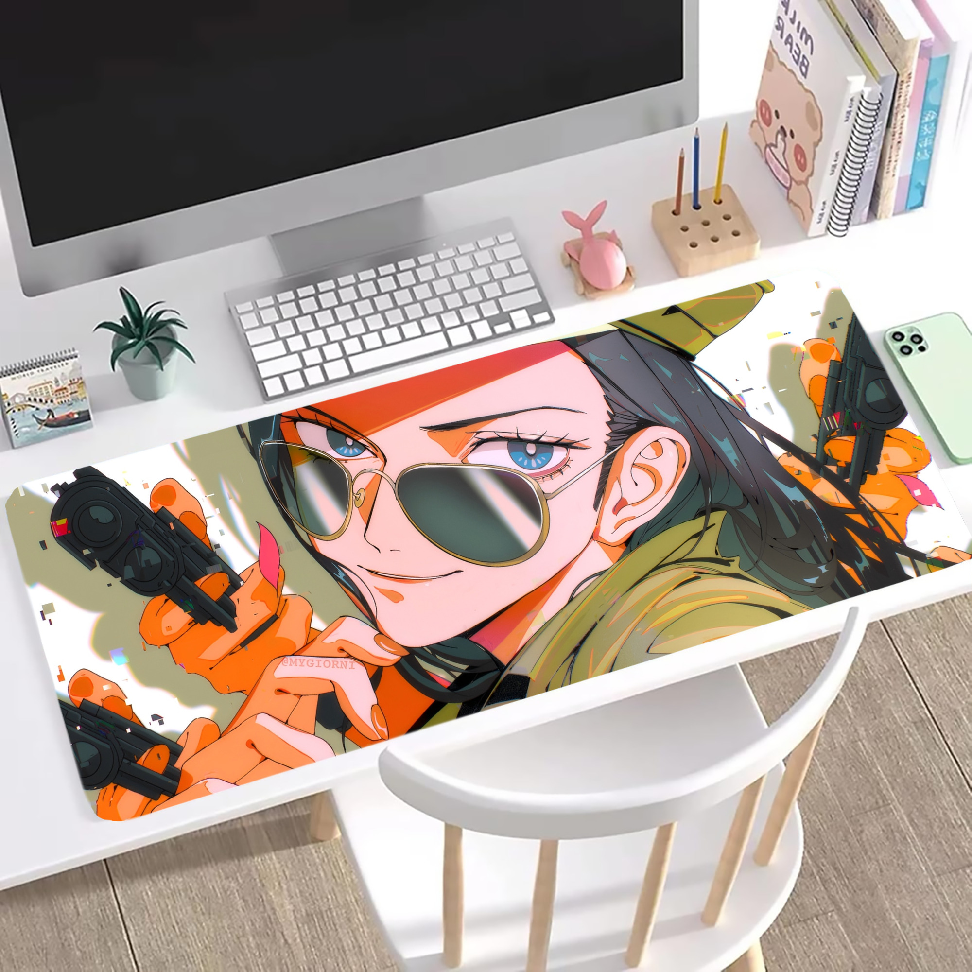 （画像用） ワンピース ONE PIECE ステッチ加工 大判デスクマット／滑り止めマウスパッド