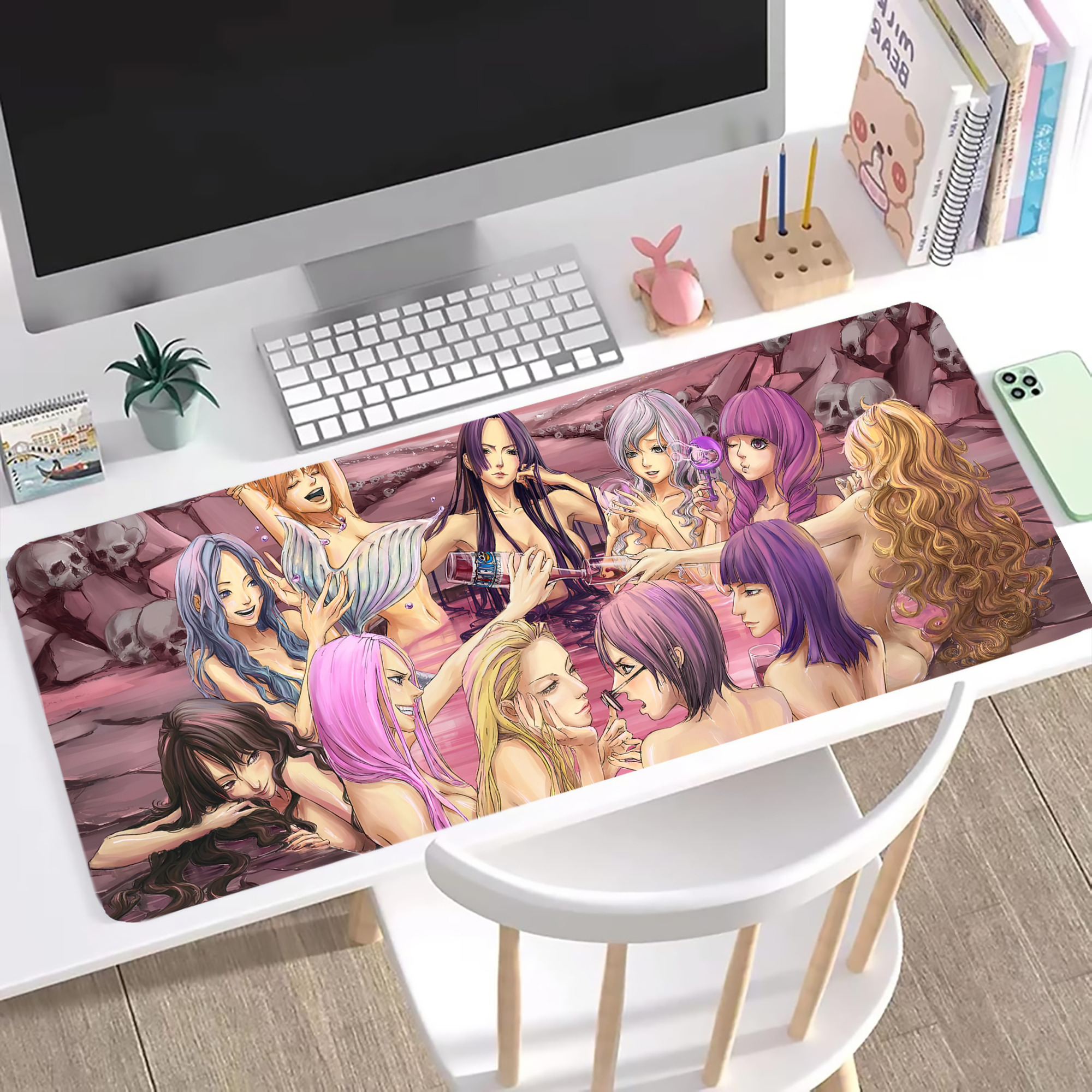 （画像用） ワンピース ONE PIECE ステッチ加工 大判デスクマット／滑り止めマウスパッド