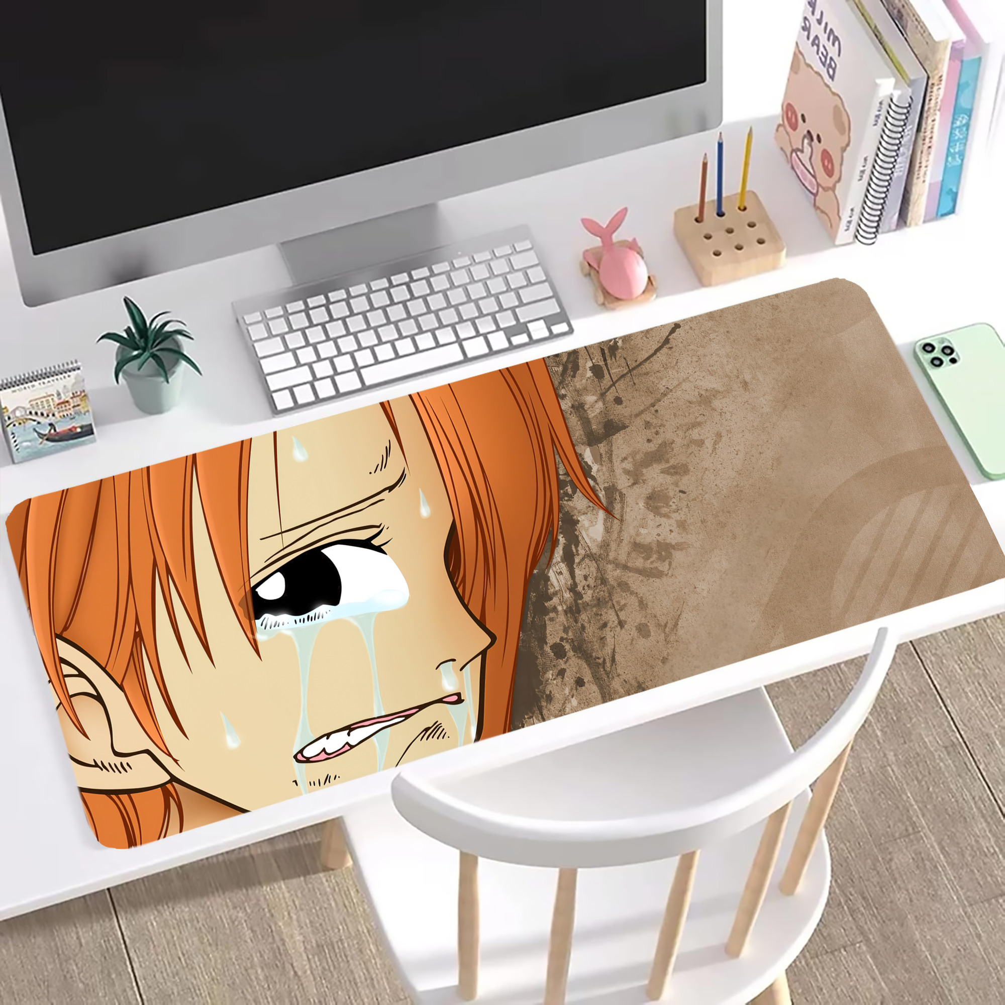 （画像用） ワンピース ONE PIECE ステッチ加工 大判デスクマット／滑り止めマウスパッド