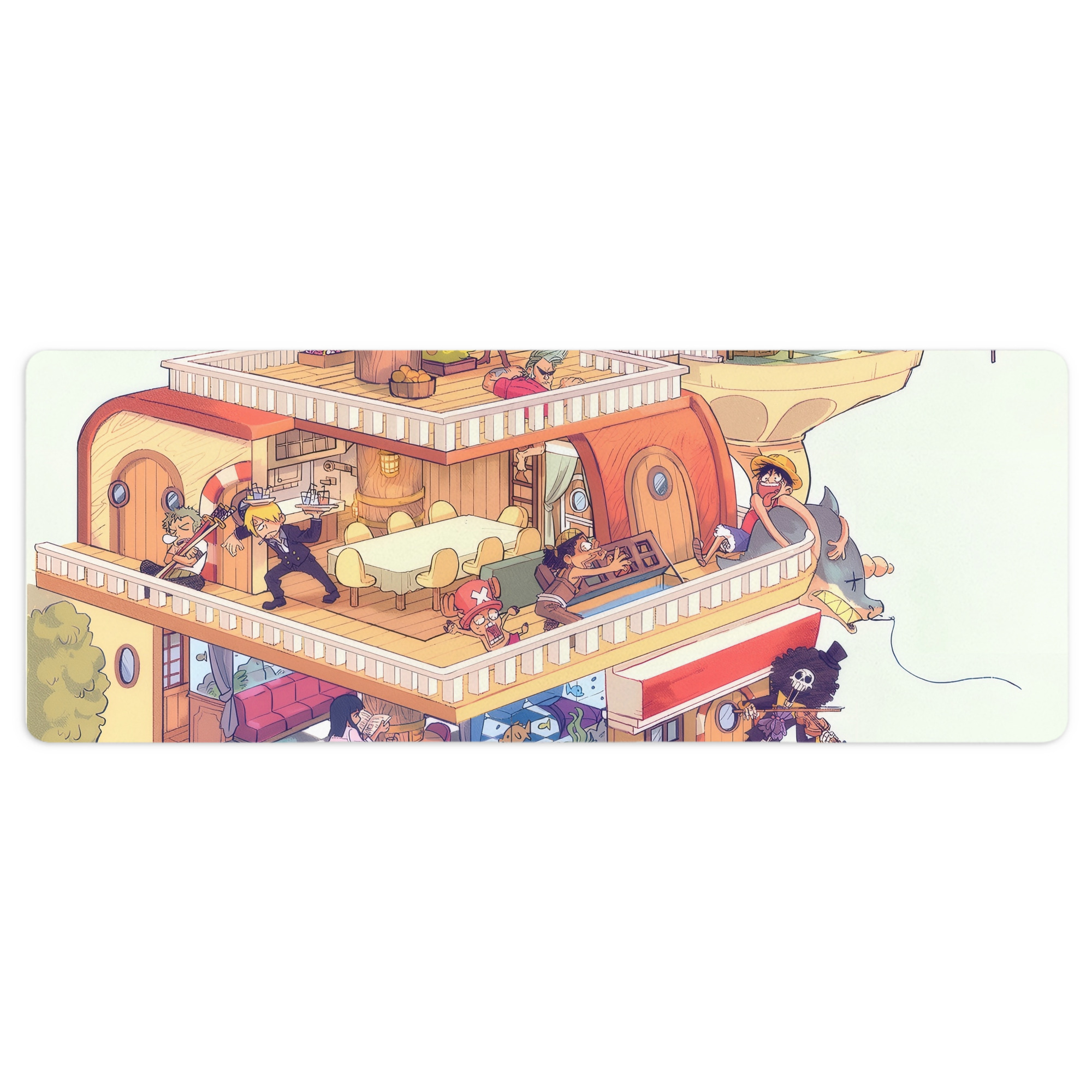 （画像用） ワンピース ONE PIECE ステッチ加工 大判デスクマット／滑り止めマウスパッド