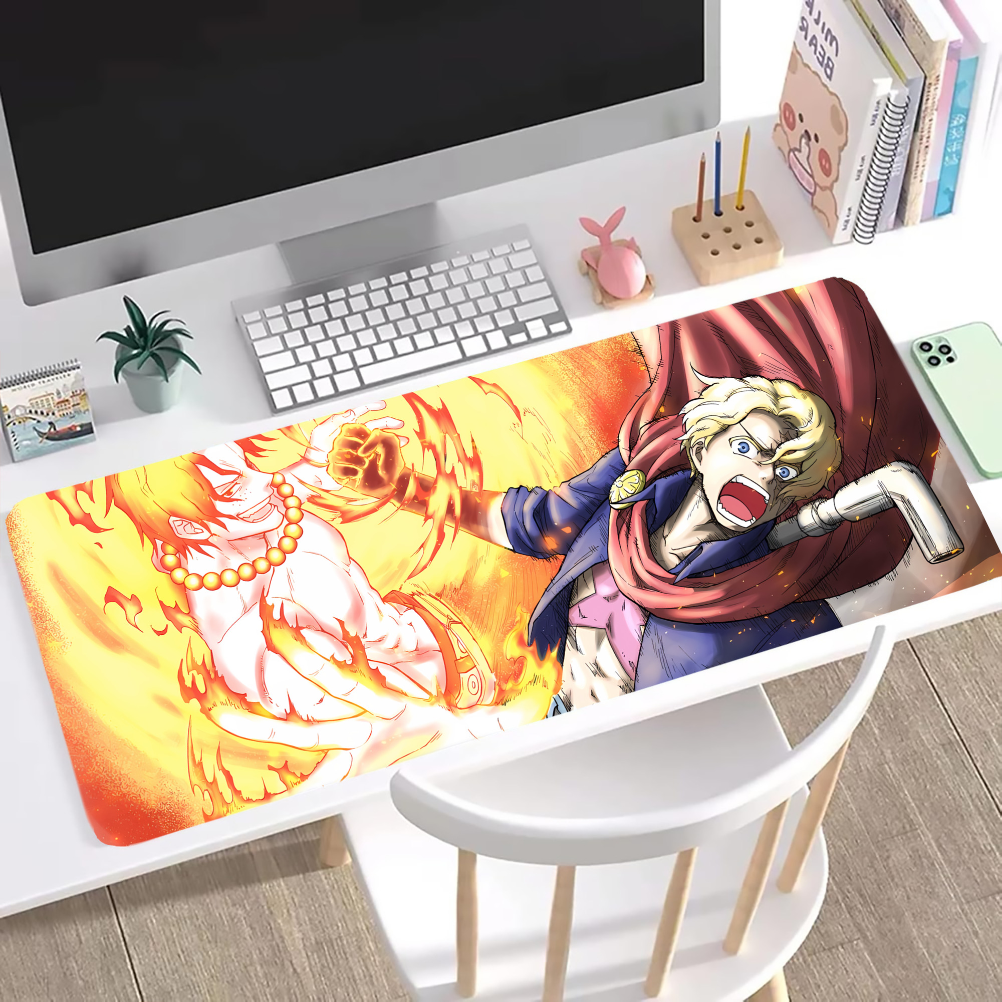 （画像用） ワンピース ONE PIECE ステッチ加工 大判デスクマット／滑り止めマウスパッド