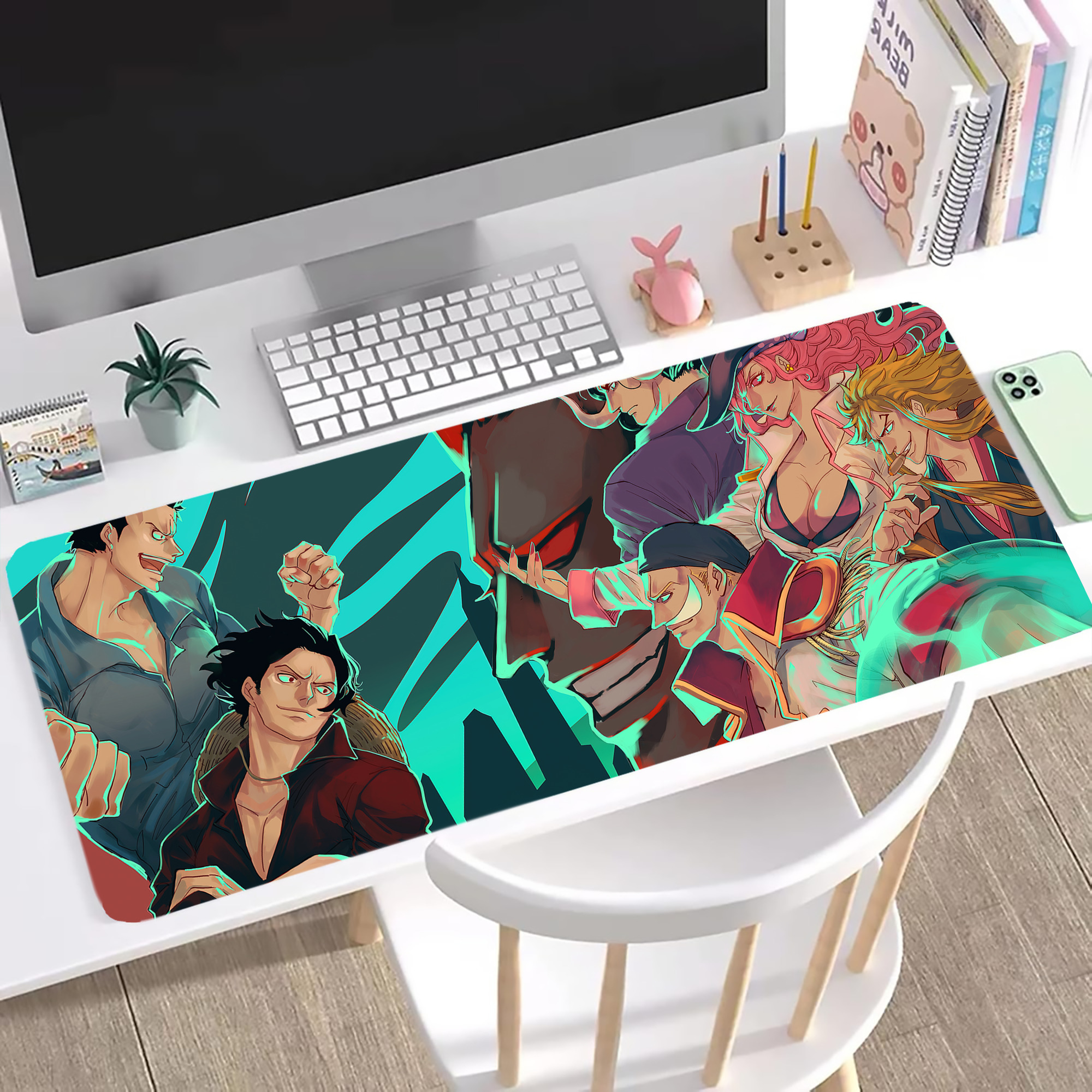 （画像用） ワンピース ONE PIECE ステッチ加工 大判デスクマット／滑り止めマウスパッド