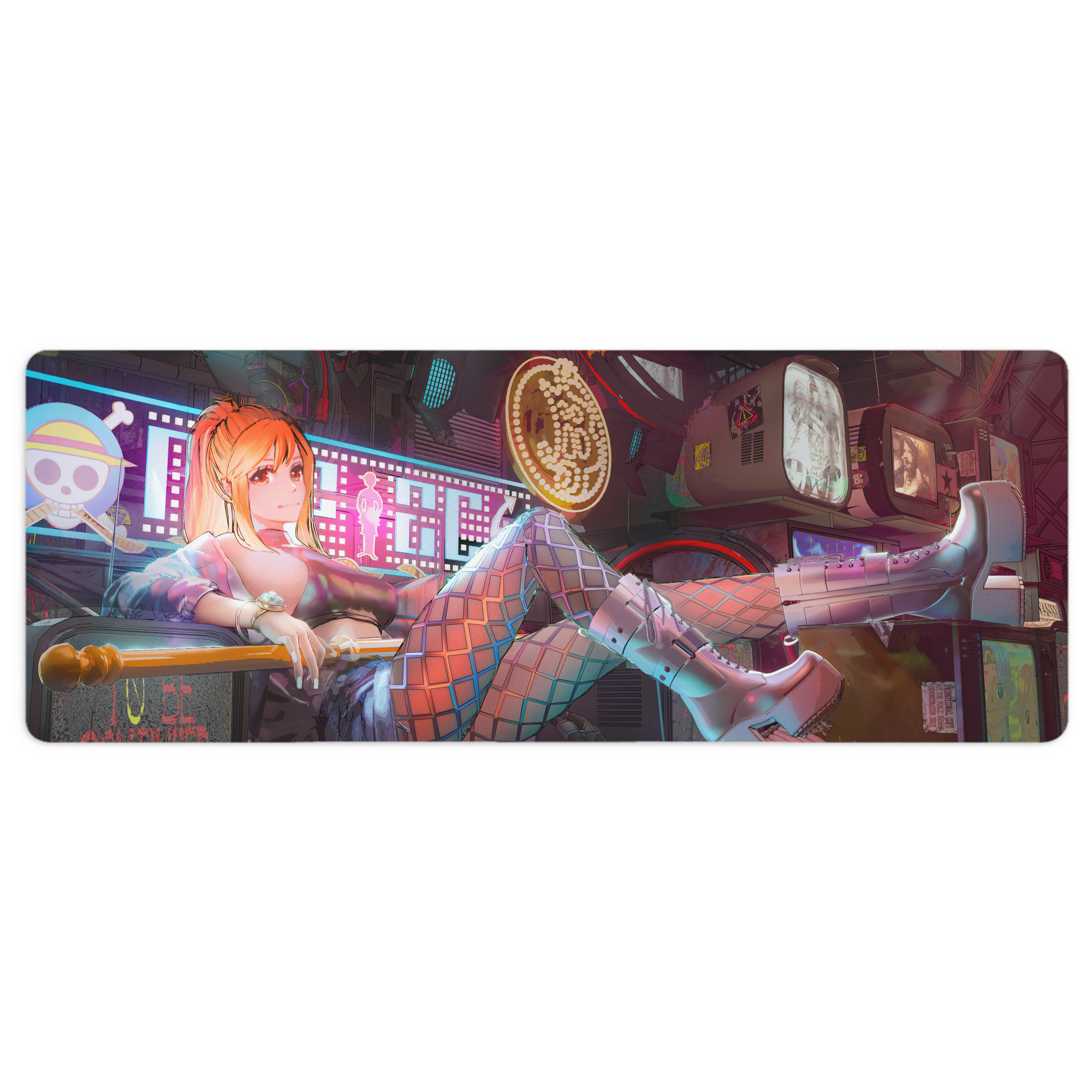 （画像用） ワンピース ONE PIECE ステッチ加工 大判デスクマット／滑り止めマウスパッド
