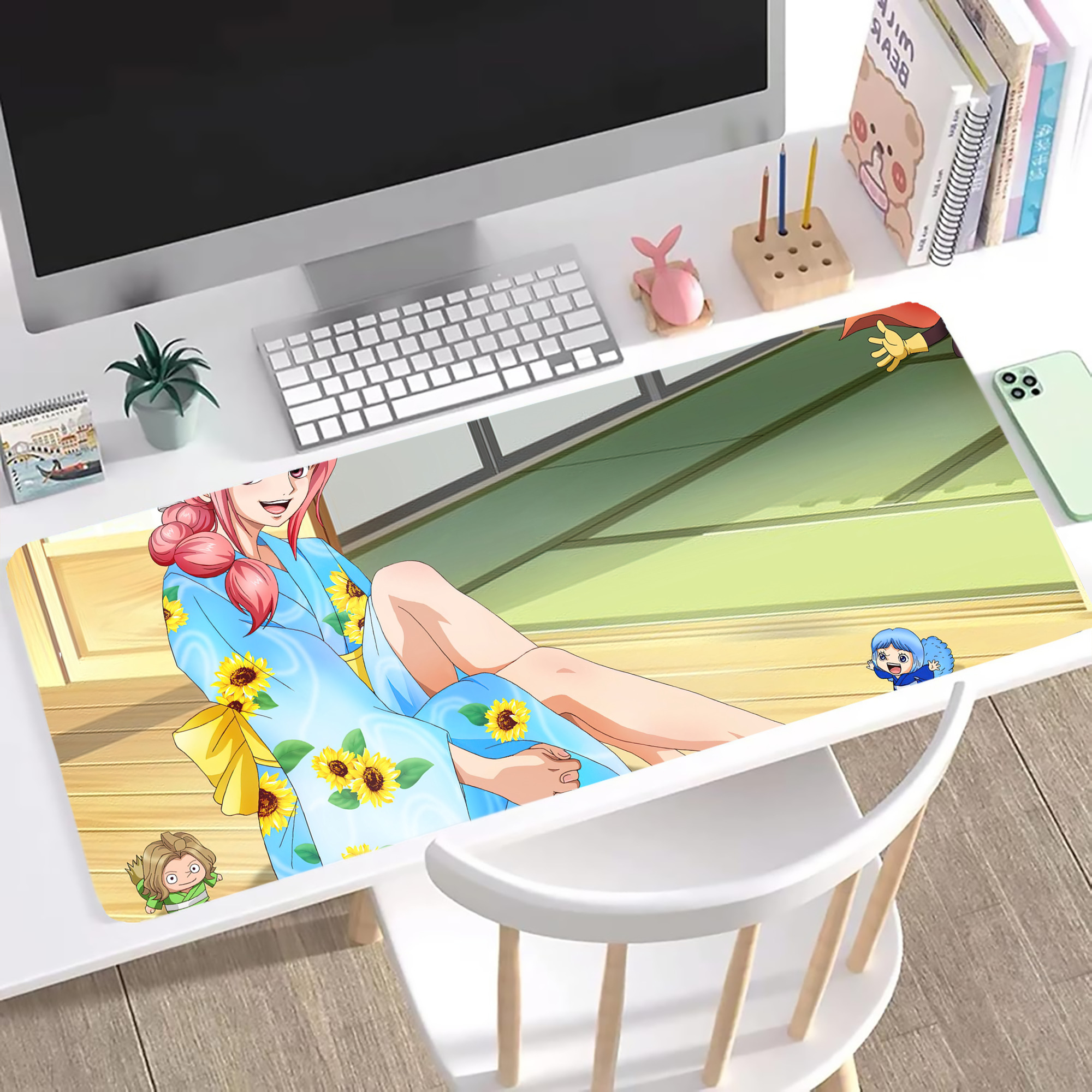 （画像用） ワンピース ONE PIECE ステッチ加工 大判デスクマット／滑り止めマウスパッド