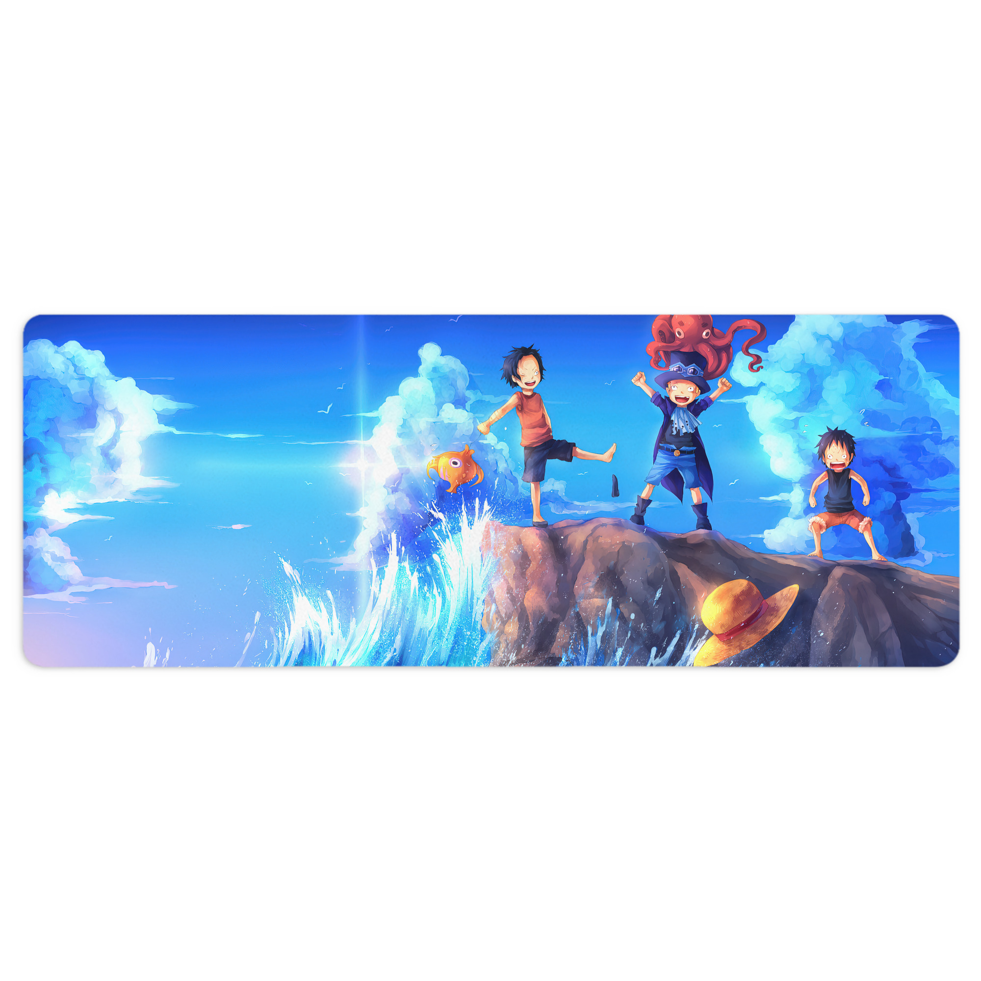 （画像用） ワンピース ONE PIECE ステッチ加工 大判デスクマット／滑り止めマウスパッド