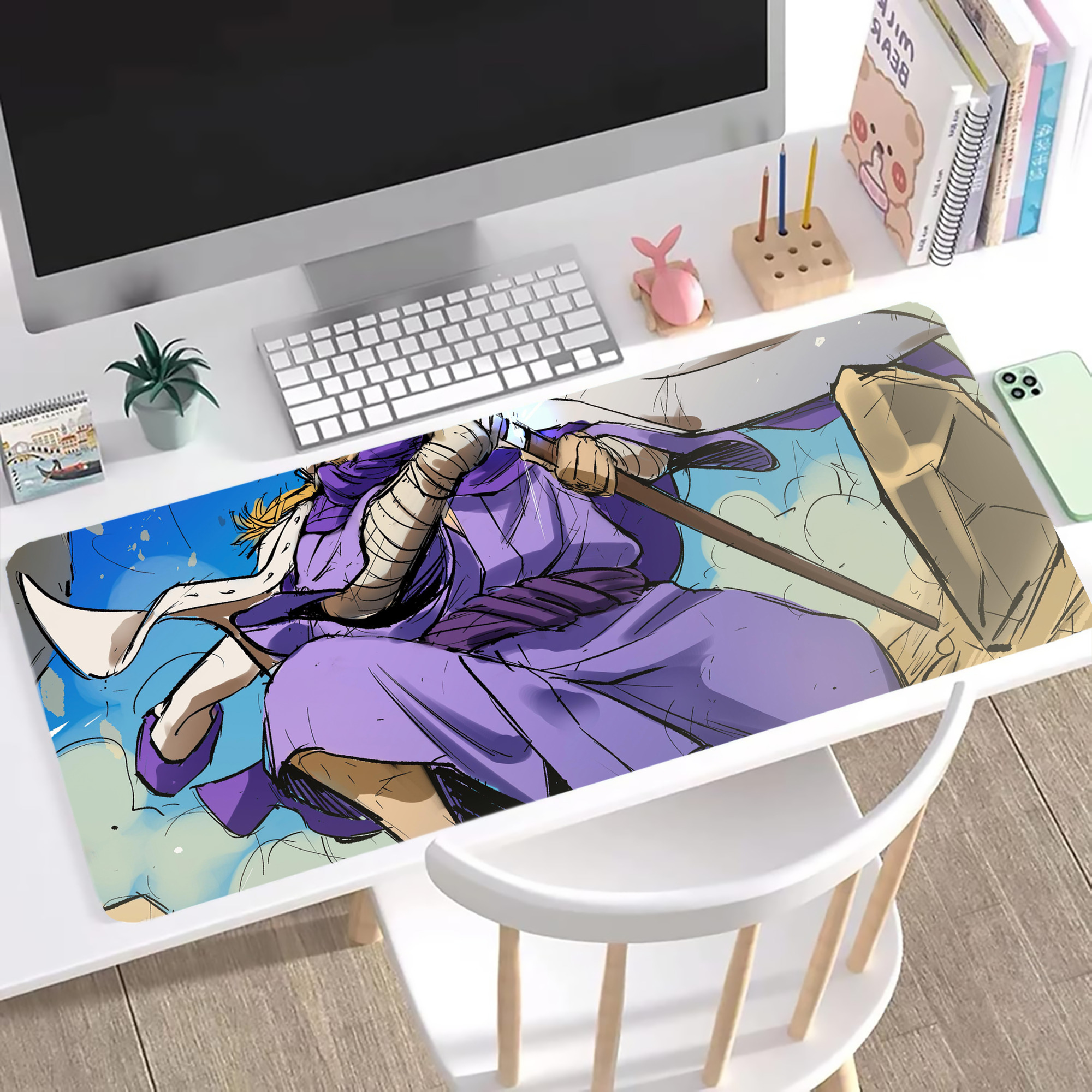 （画像用） ワンピース ONE PIECE ステッチ加工 大判デスクマット／滑り止めマウスパッド