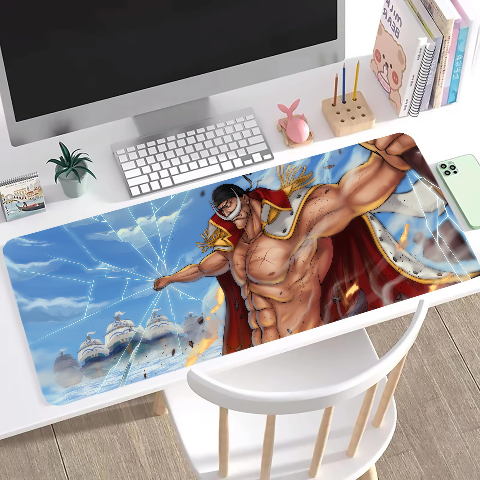 （画像用） ワンピース ONE PIECE ステッチ加工 大判デスクマット／滑り止めマウスパッド