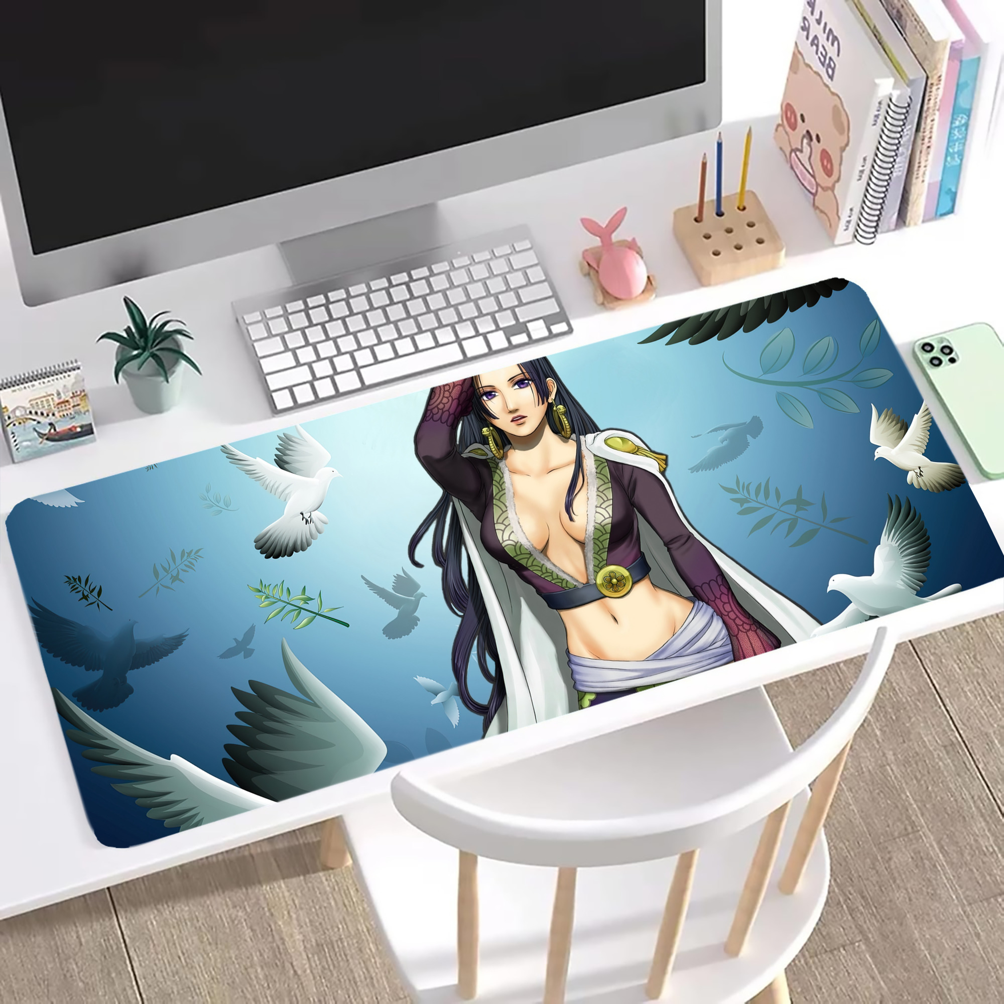 ワンピース ONE PIECE ステッチ加工 大判デスクマット／滑り止めマウスパッド