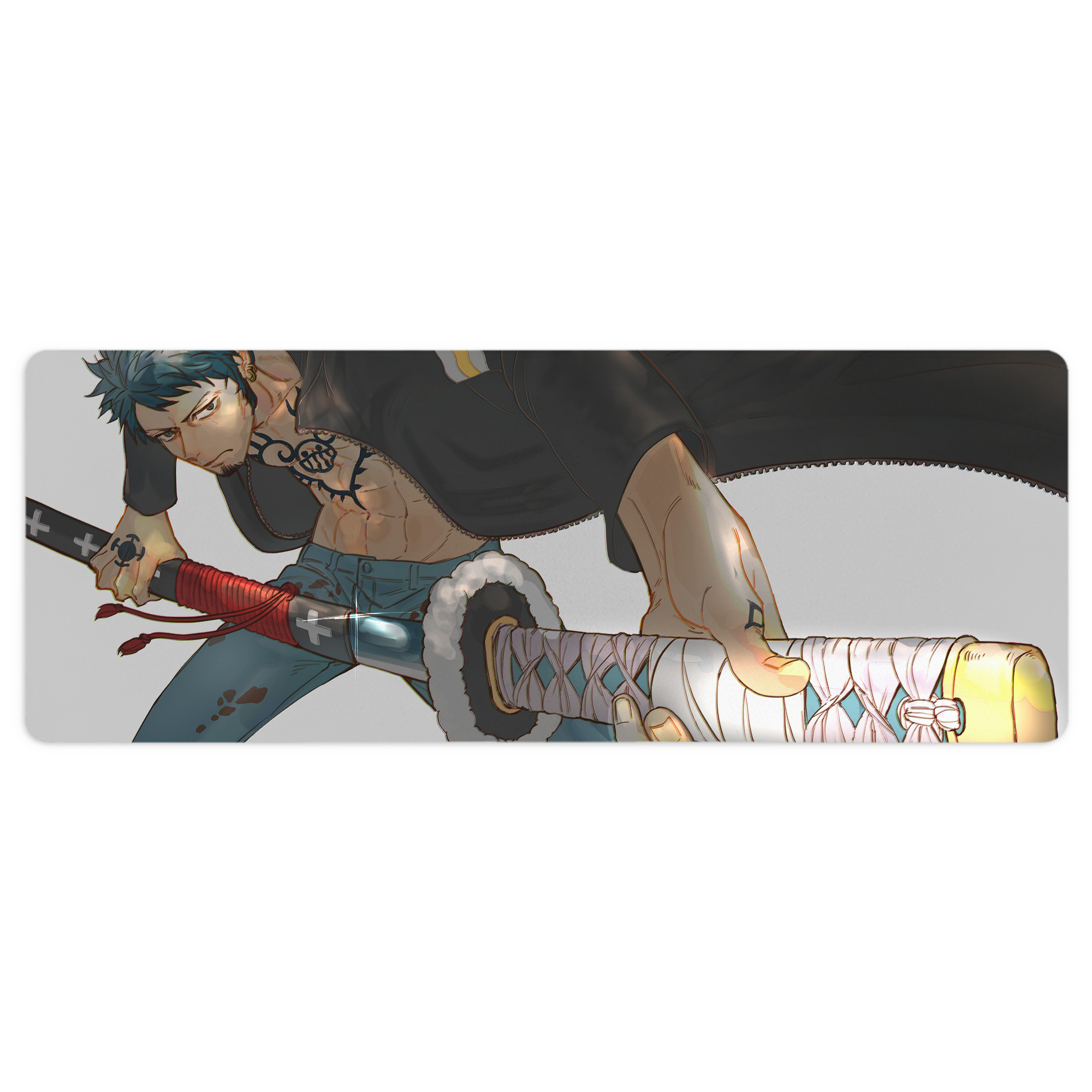 （画像用） ワンピース ONE PIECE ステッチ加工 大判デスクマット／滑り止めマウスパッド