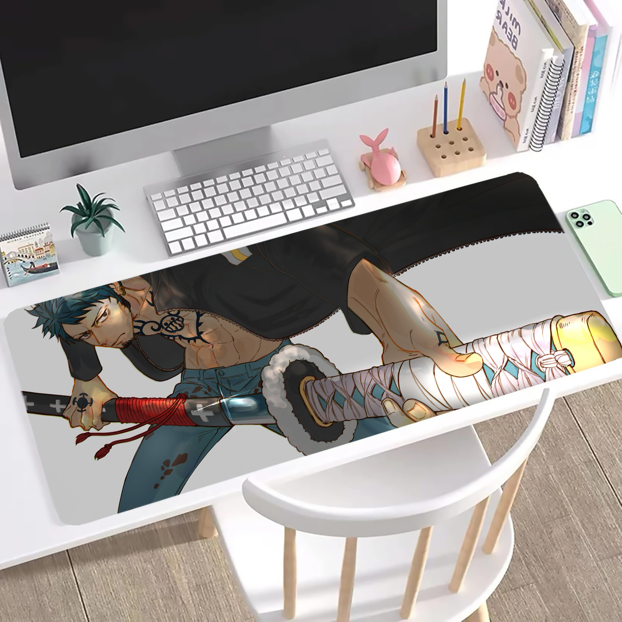 ワンピース ONE PIECE ステッチ加工 大判デスクマット／滑り止めマウスパッド