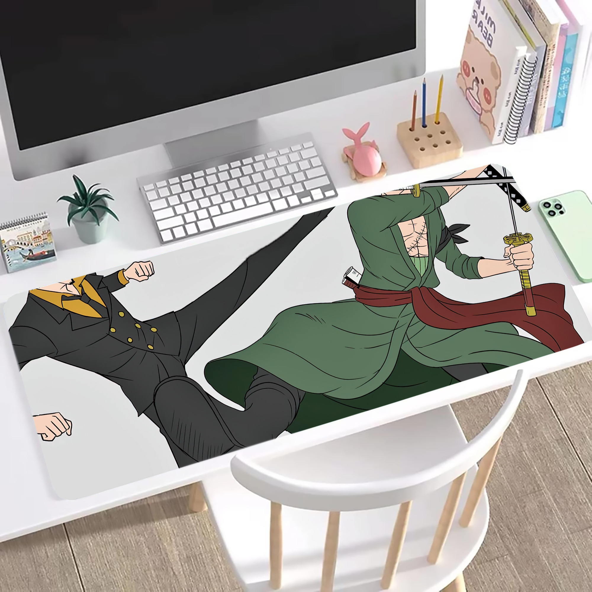 ワンピース ONE PIECE ステッチ加工 大判デスクマット／滑り止めマウスパッド
